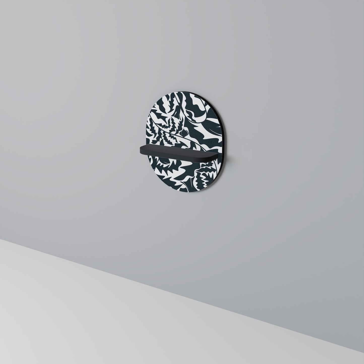 ETHEREAL PRYDNAD Oval konsthylla i svart finish