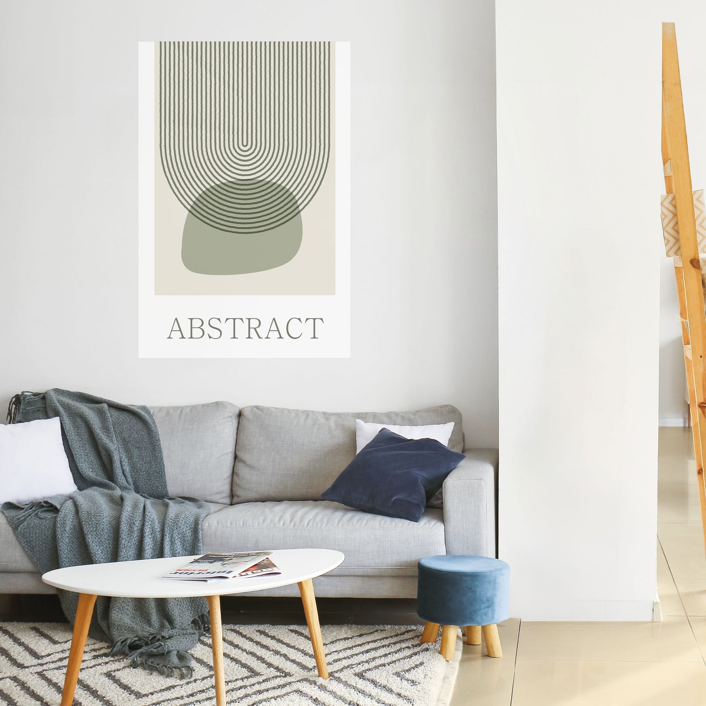 GREEN ABSTRACT Peel and Stick Vertical Poster