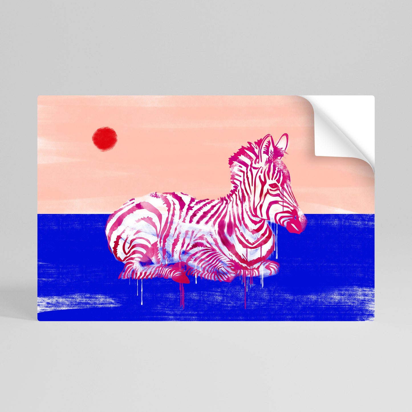 FANTASTISKA ZEBRA horisontell poster med självhäftande text