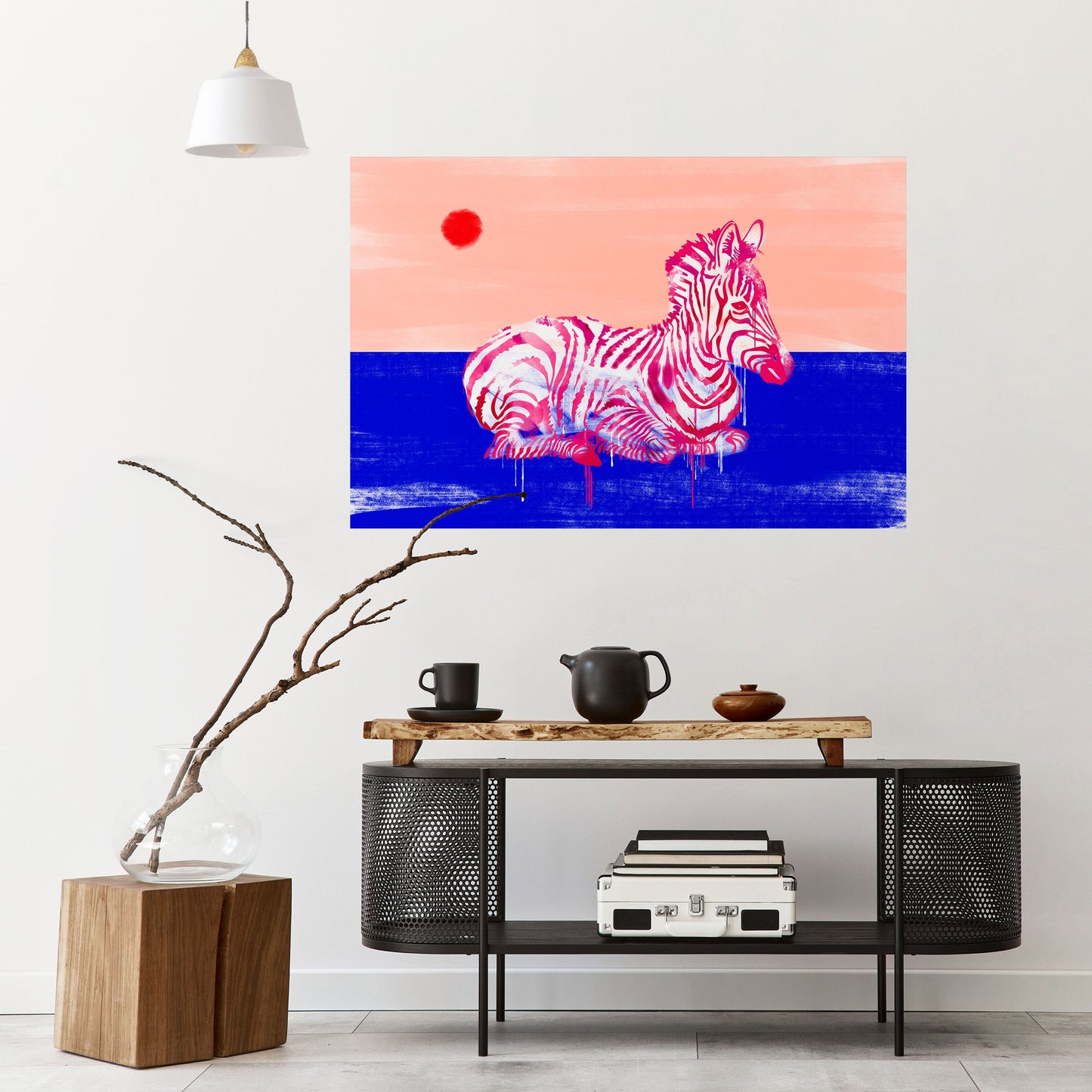 FANTASTISKA ZEBRA horisontell poster med självhäftande text