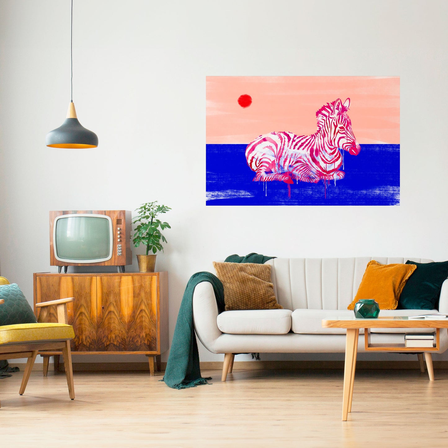 FANTASTISKA ZEBRA horisontell poster med självhäftande text
