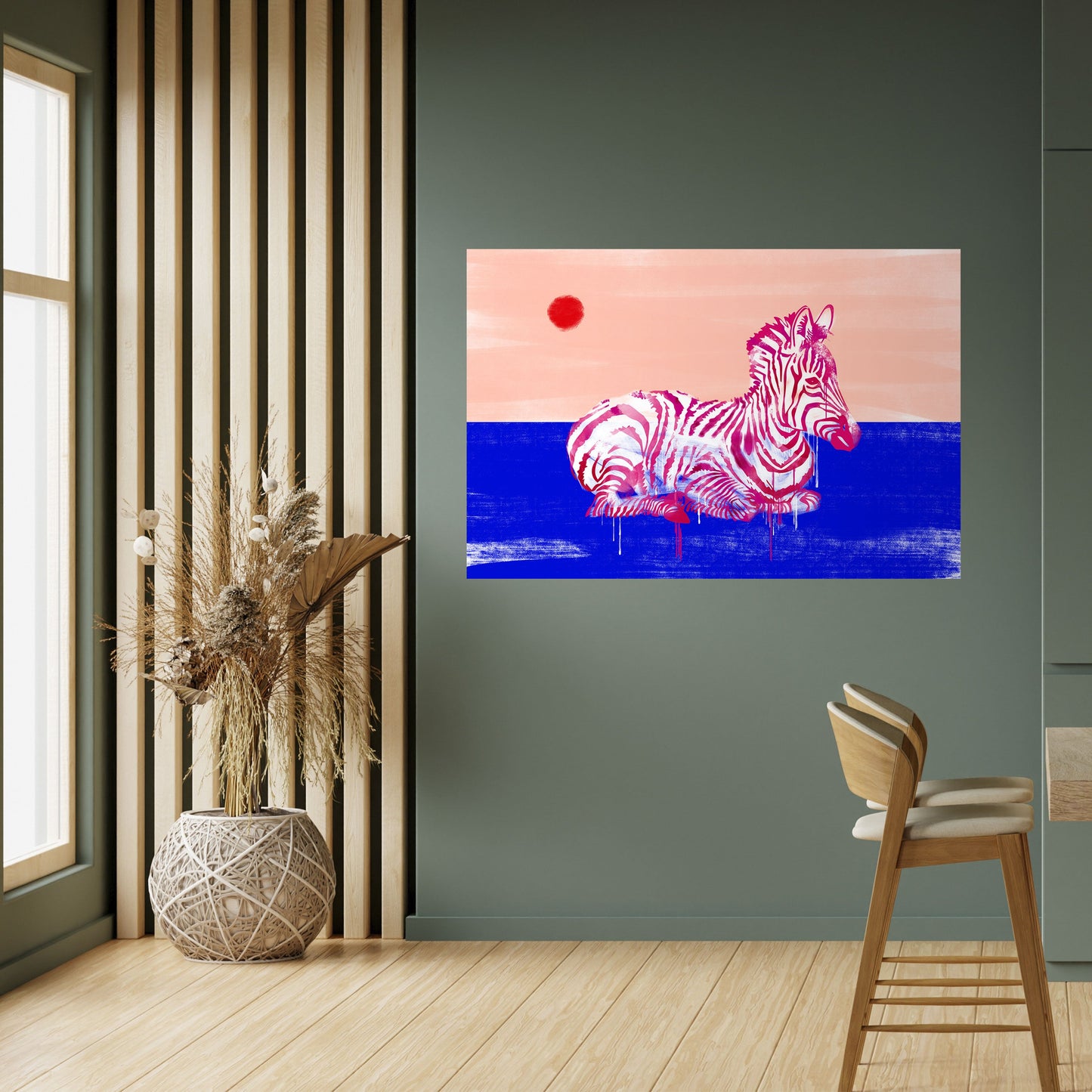 FANTASTISKA ZEBRA horisontell poster med självhäftande text