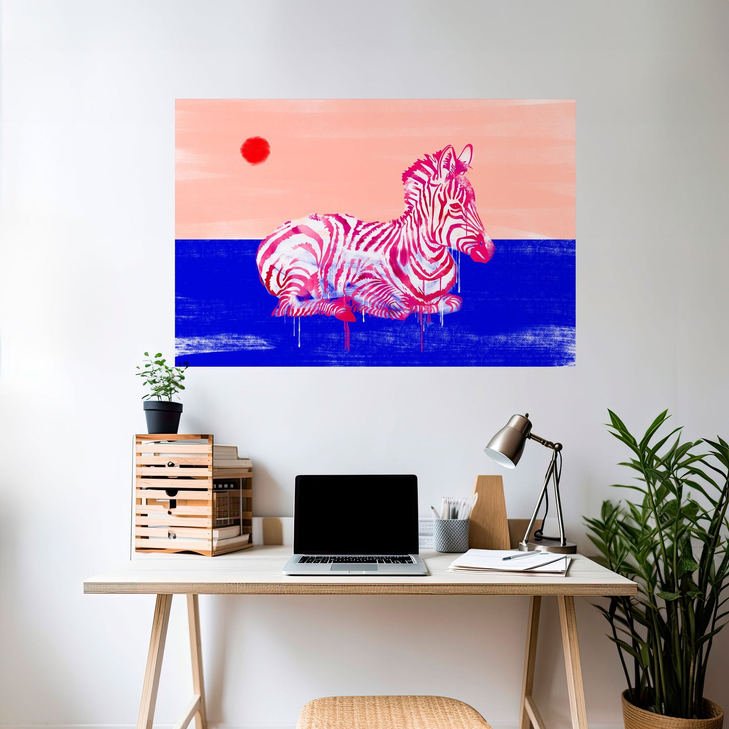 FANTASTISKA ZEBRA horisontell poster med självhäftande text