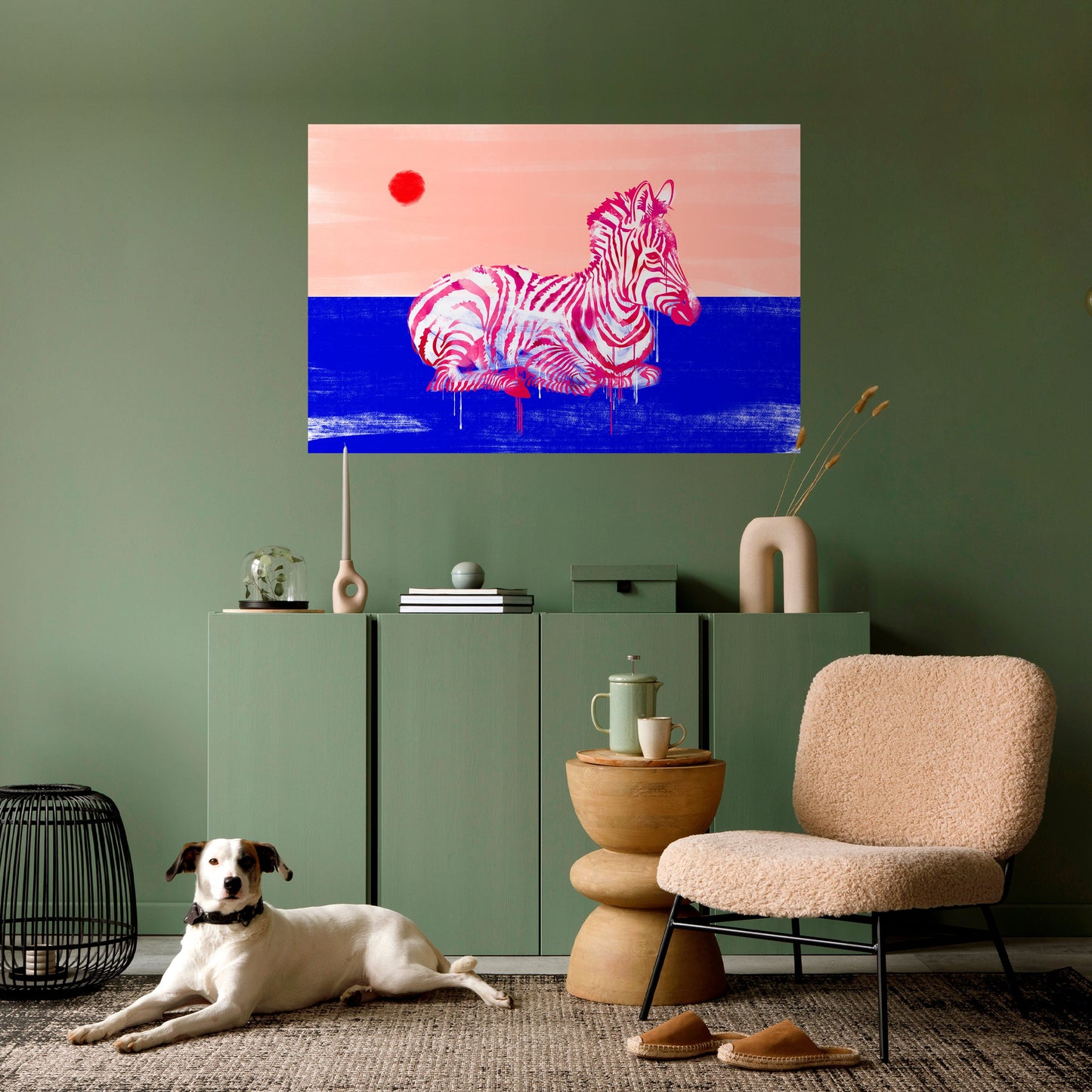 FANTASTISKA ZEBRA horisontell poster med självhäftande text