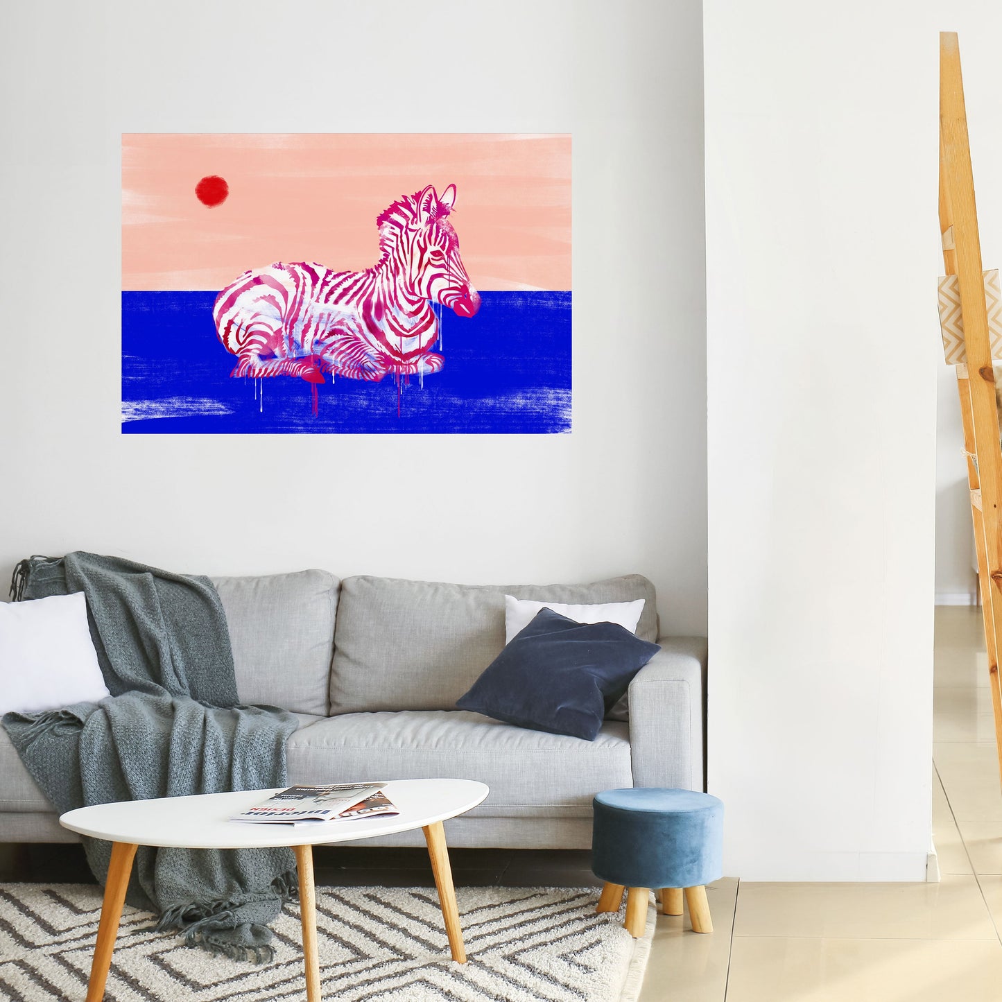 FANTASTISKA ZEBRA horisontell poster med självhäftande text