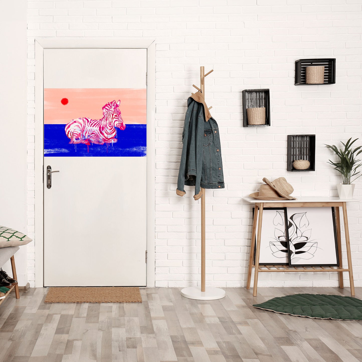 FANTASTISKA ZEBRA horisontell poster med självhäftande text