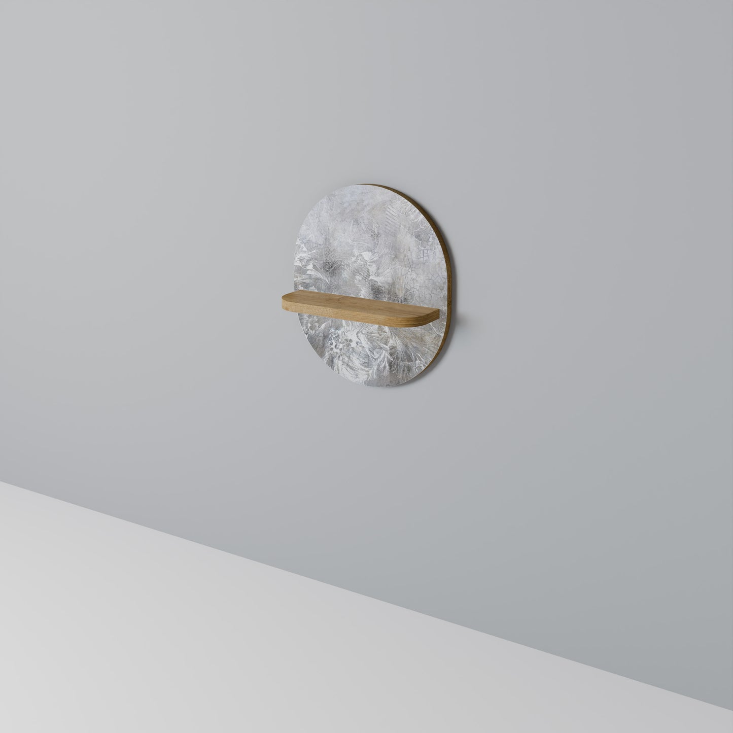 WHITE WHISPER Oval konsthylla i ekeffekt
