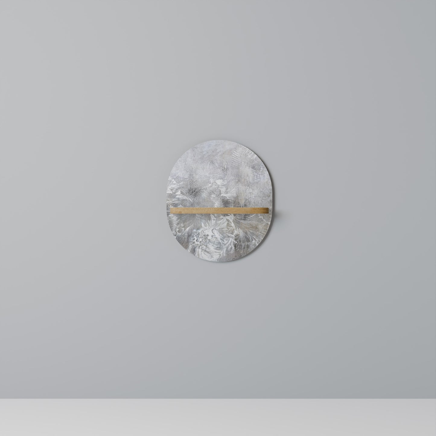 WHITE WHISPER Oval konsthylla i ekeffekt