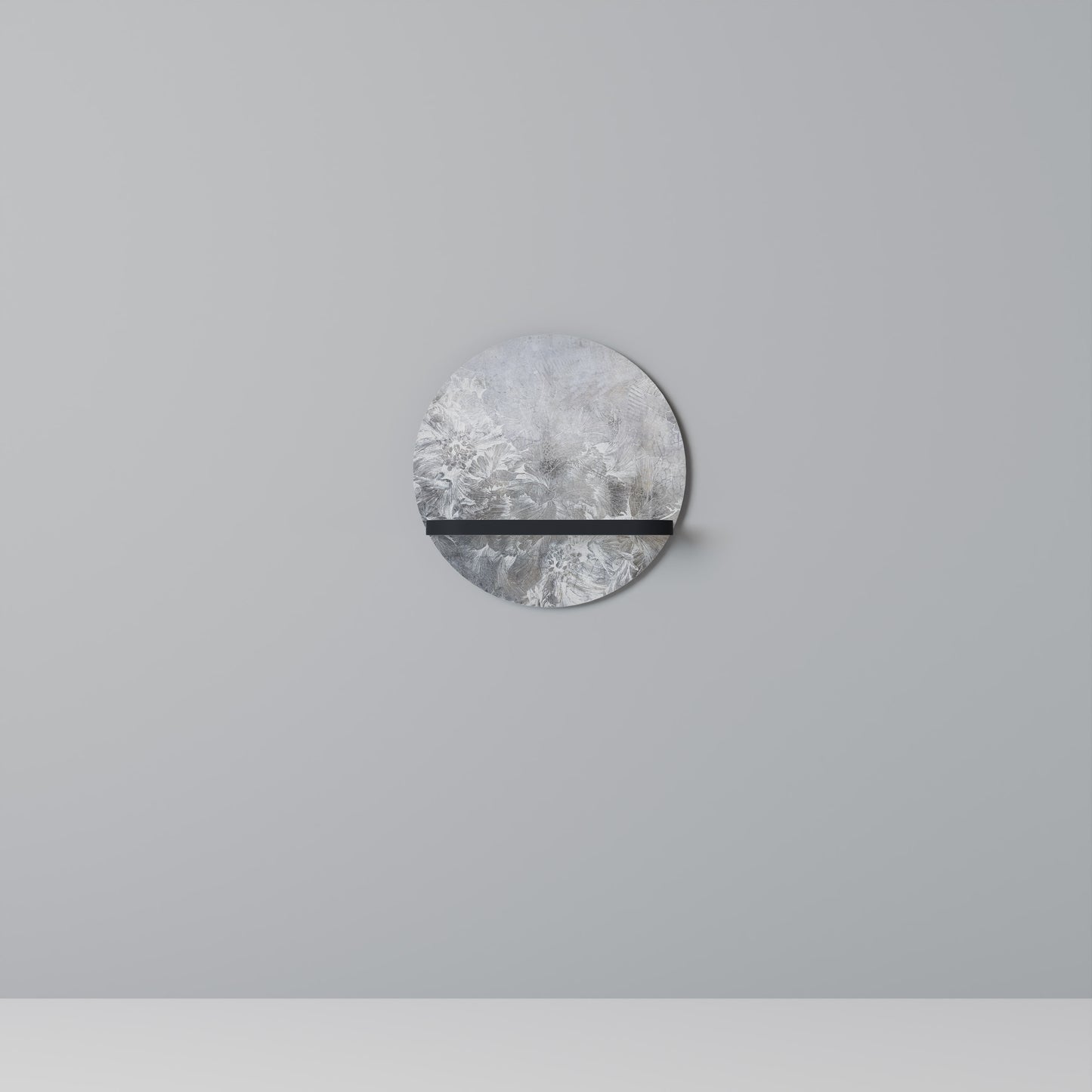WHITE WHISPER Rund konsthylla i svart finish