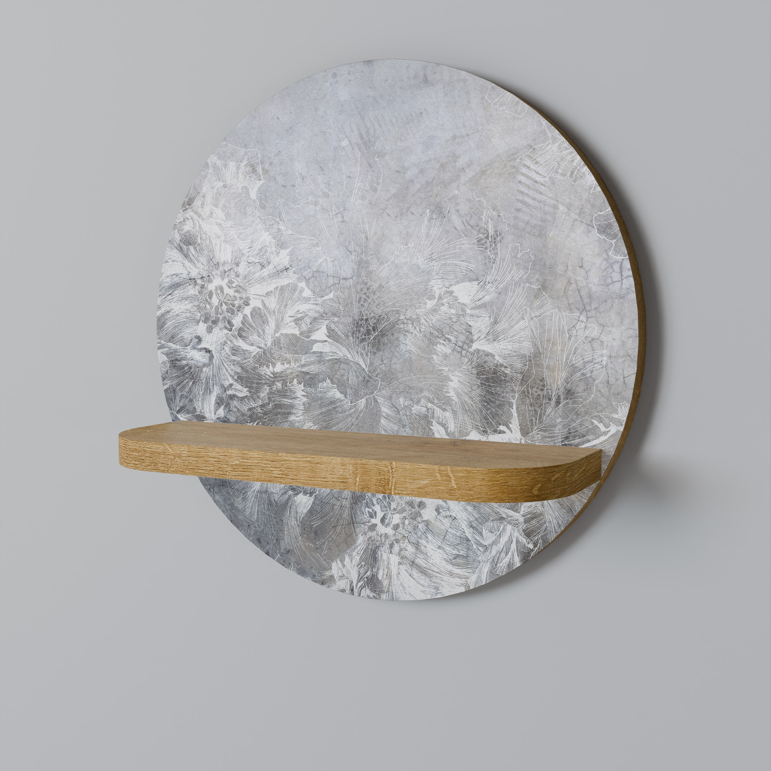 WHITE WHISPER Rund Konsthylla I Ekeffekt