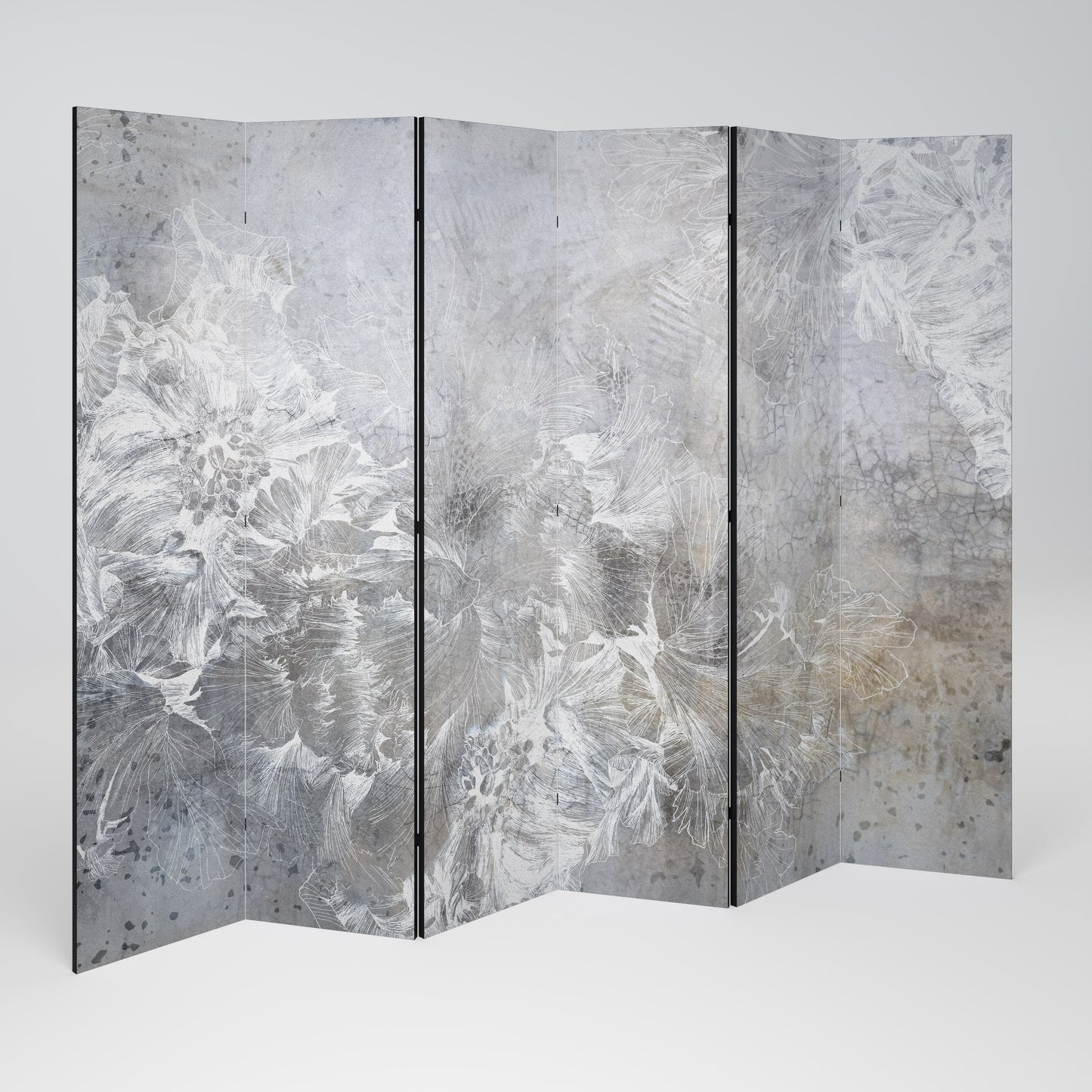WHITE WHISPER Decorative 6-Panel Room Divider