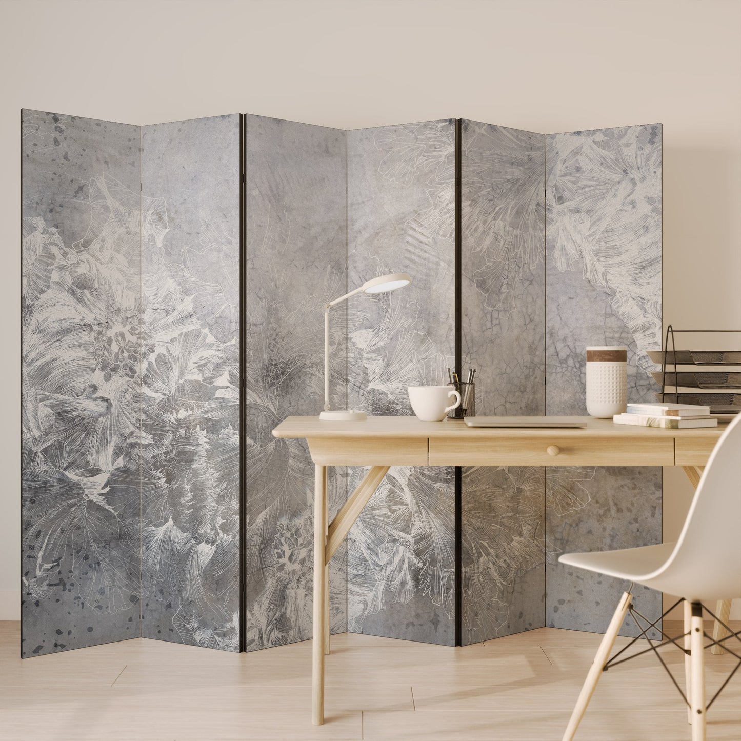 WHITE WHISPER Decorative 6-Panel Room Divider