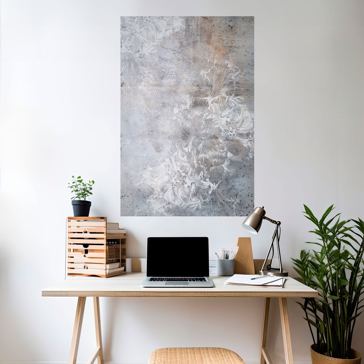 WHITE WHISPER Peel and Stick Vertical Poster