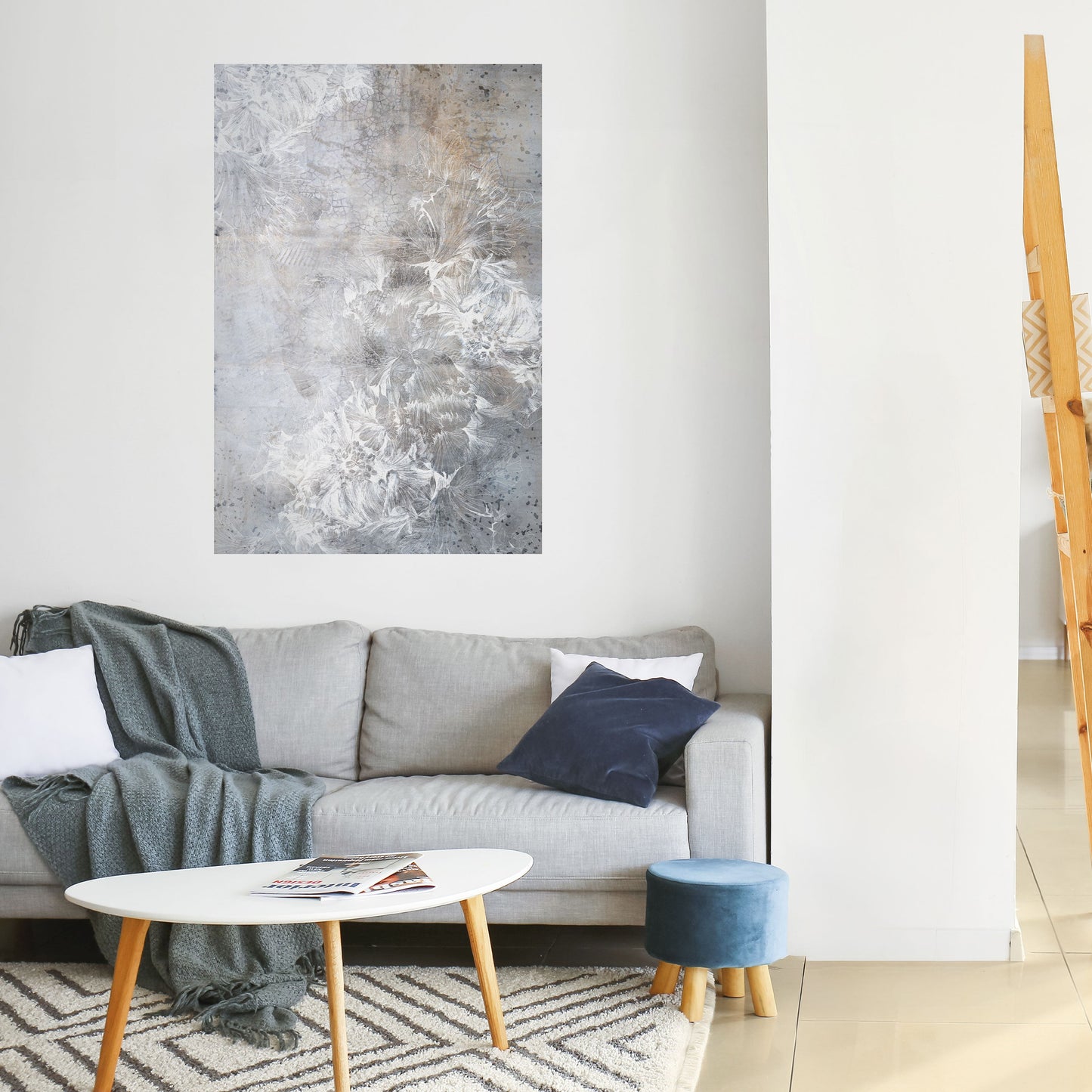 WHITE WHISPER Peel and Stick Vertical Poster