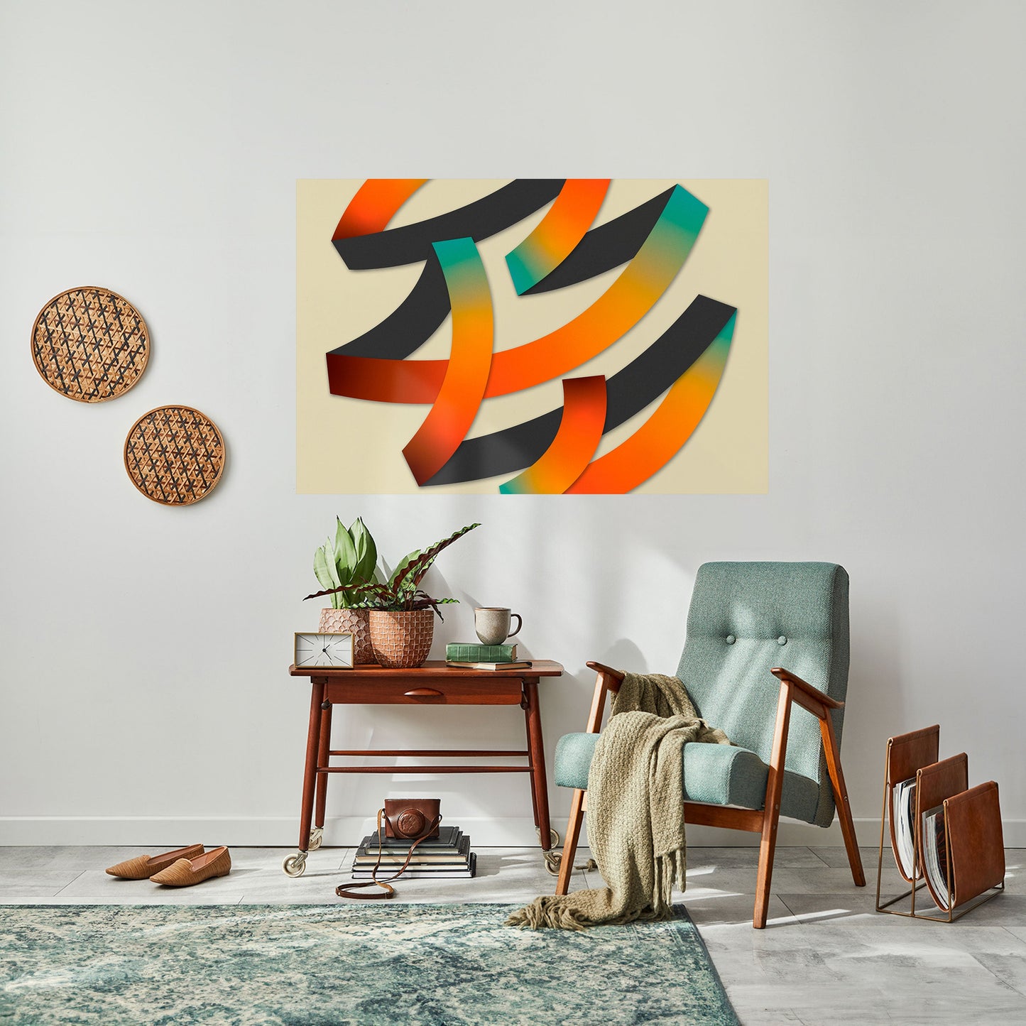 RIBBON REVERIE Peel and Stick Horizontal Poster