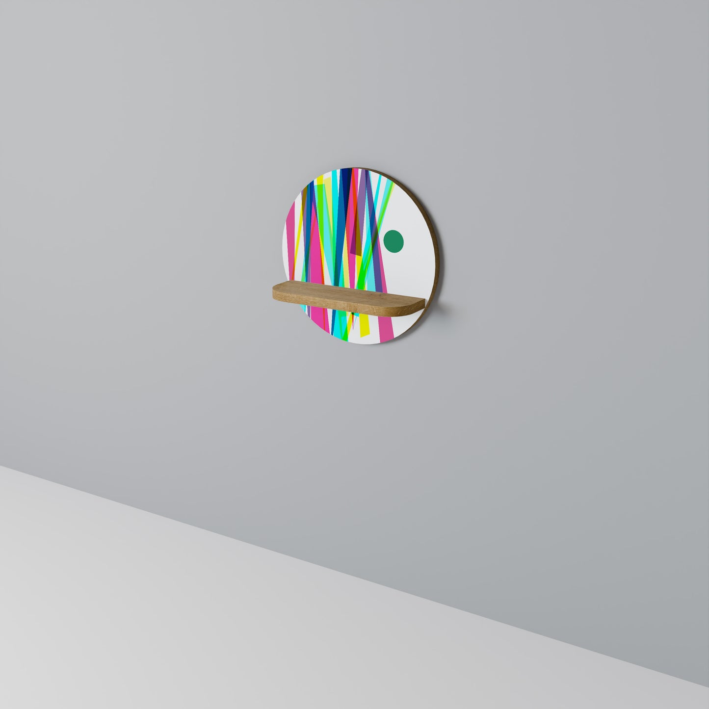 WHIMSY NEON Rund Konsthylla I Ekeffekt