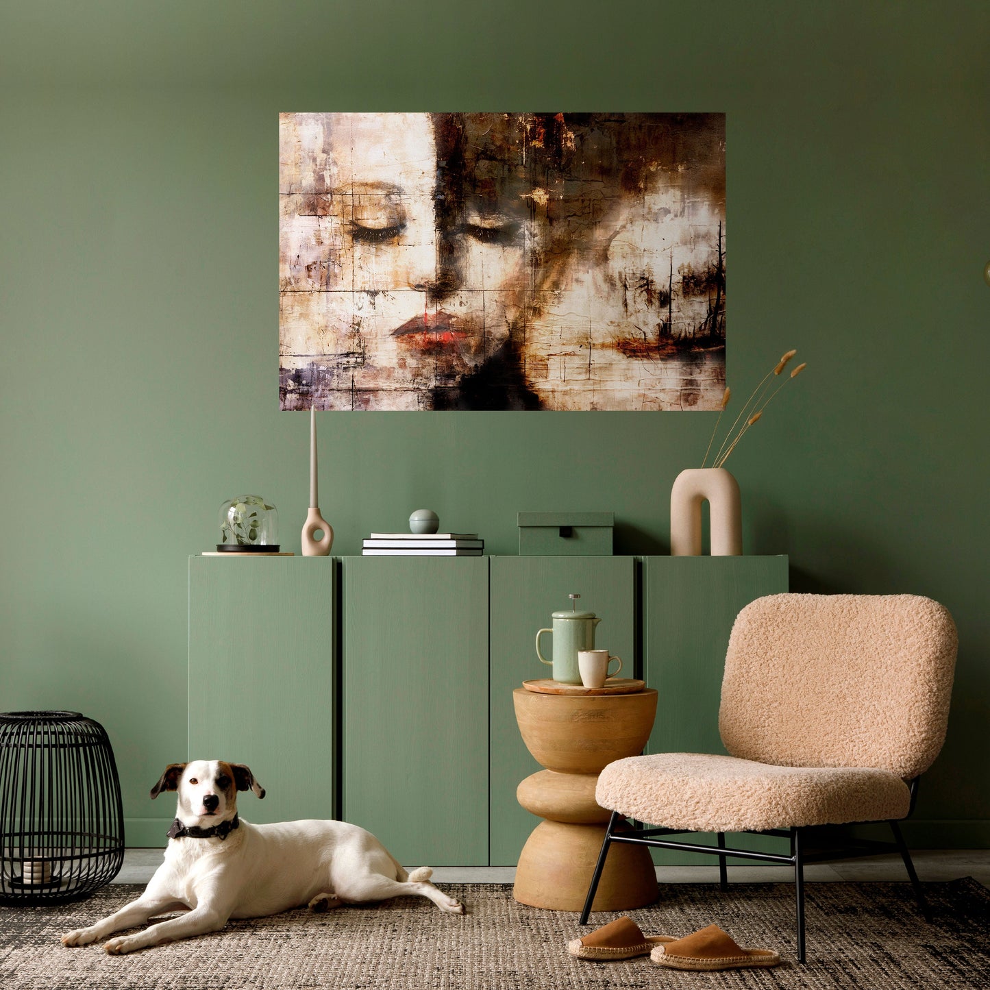 FÅNGAD LUGN Horisontell Poster med självhäftande text