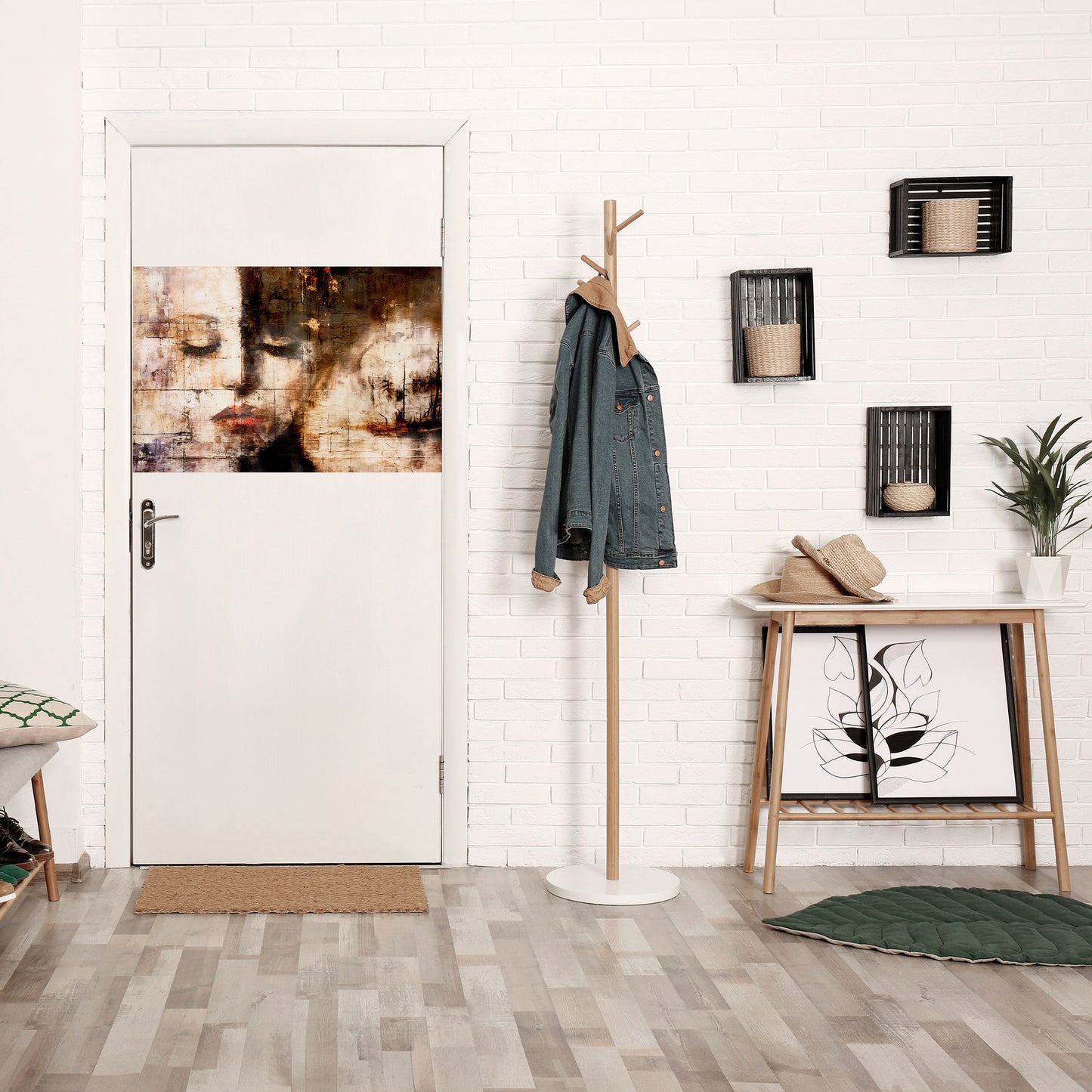 FÅNGAD LUGN Horisontell Poster med självhäftande text