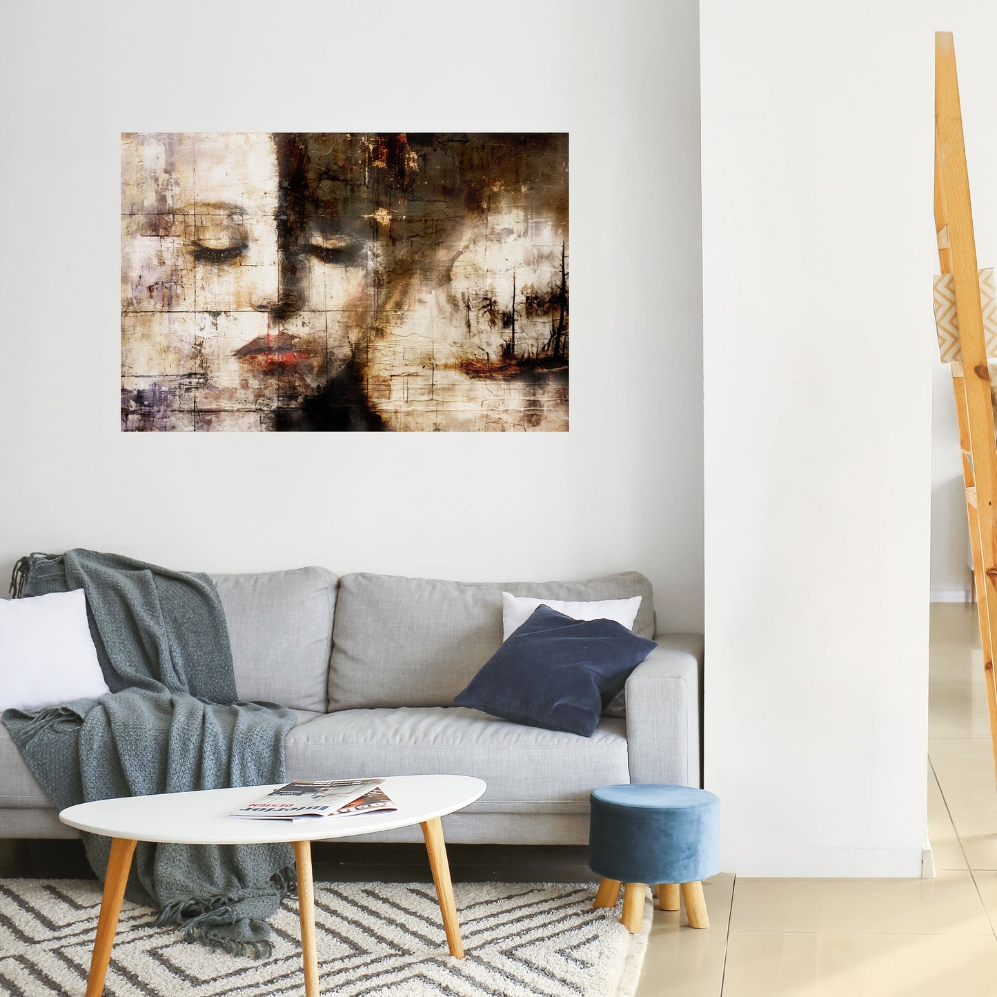 FÅNGAD LUGN Horisontell Poster med självhäftande text
