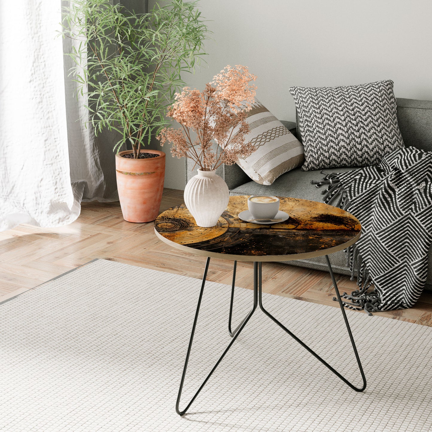 COPPERY EARTHQUAKE Large Coffee Table