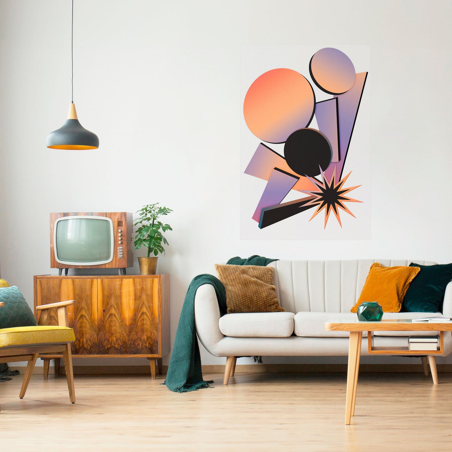 ANGULAR ARTISTRY vertikal poster med självhäftande motiv