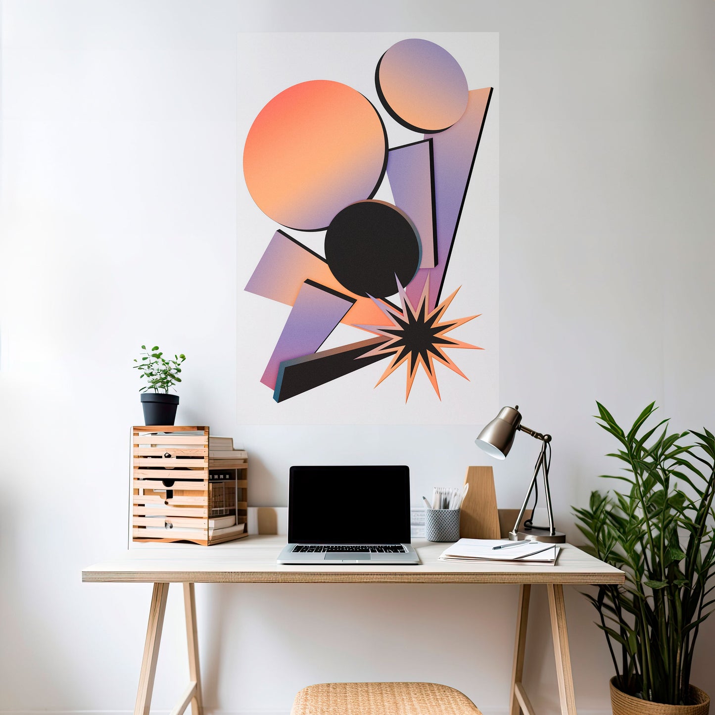 ANGULAR ARTISTRY vertikal poster med självhäftande motiv