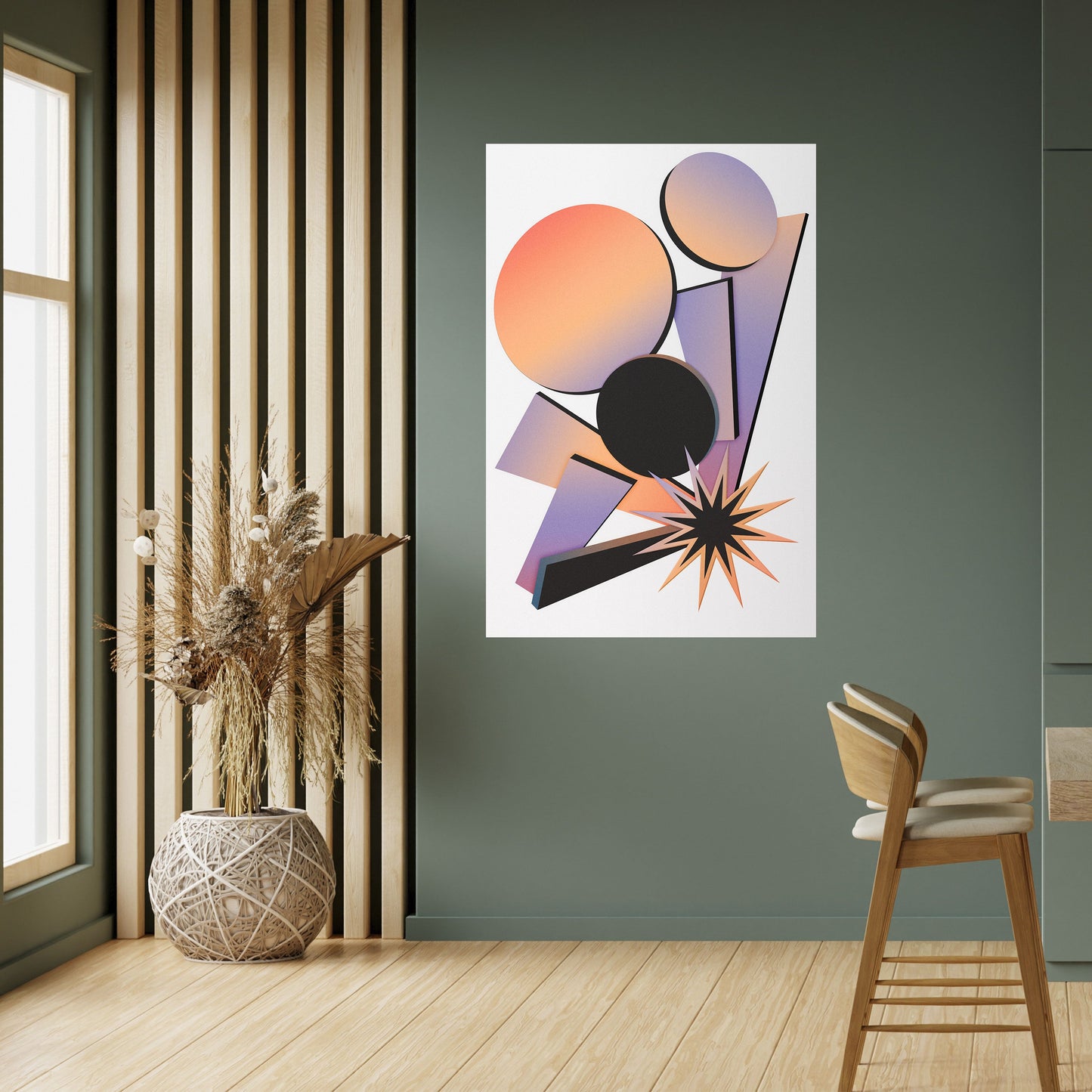 ANGULAR ARTISTRY vertikal poster med självhäftande motiv