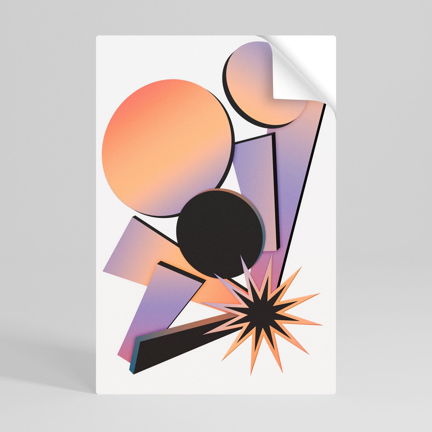 ANGULAR ARTISTRY vertikal poster med självhäftande motiv