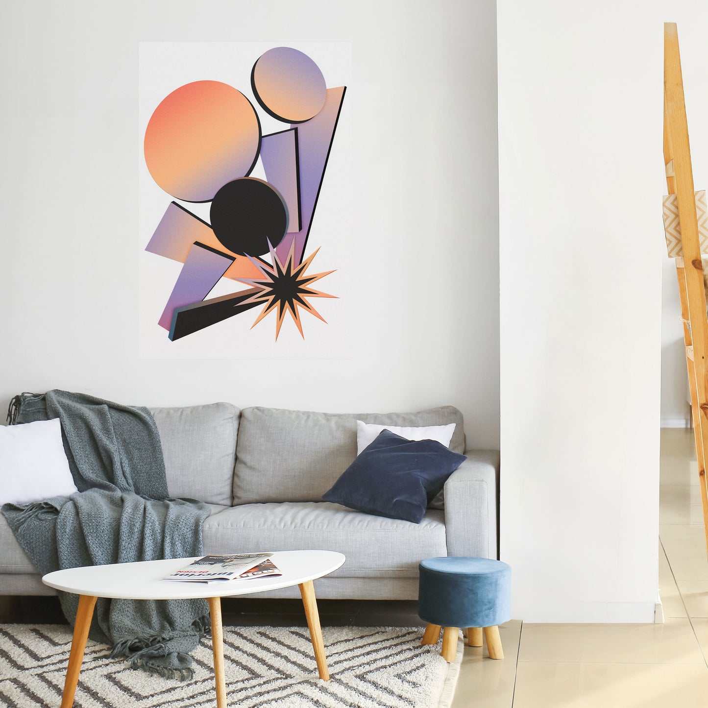 ANGULAR ARTISTRY vertikal poster med självhäftande motiv
