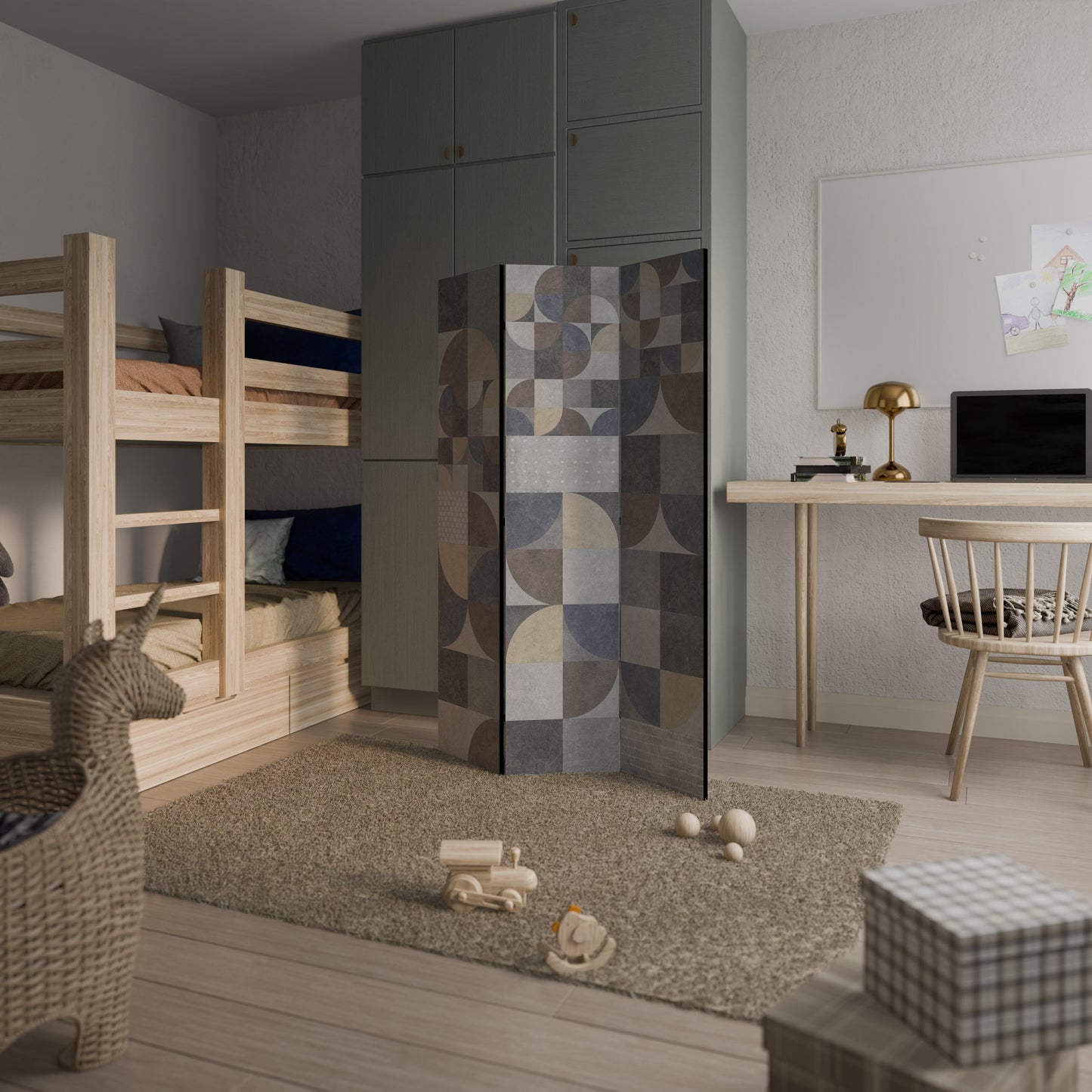 A PIECE OF SHAPE Decorative 3-Panel Room Divider