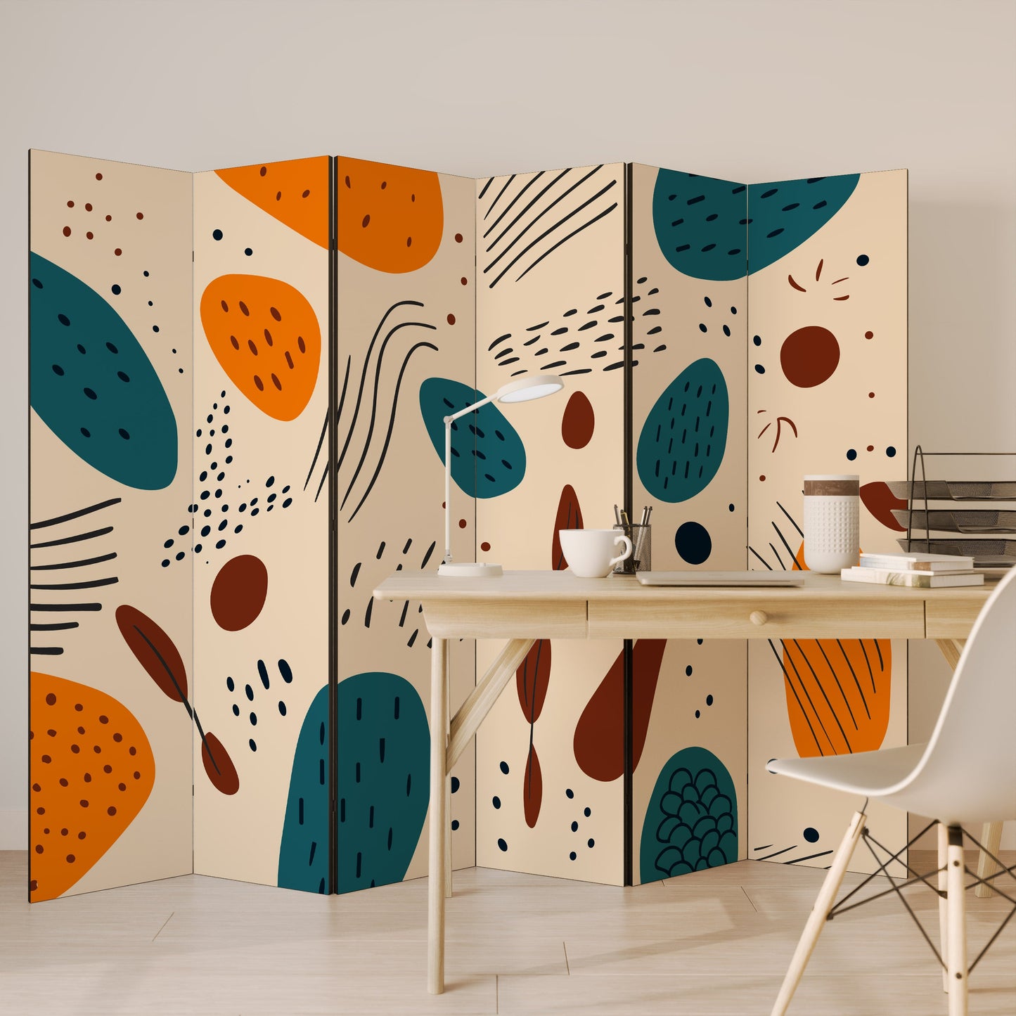 VIBRANT FRENZY Dekorativ rumsavdelare med 6 paneler