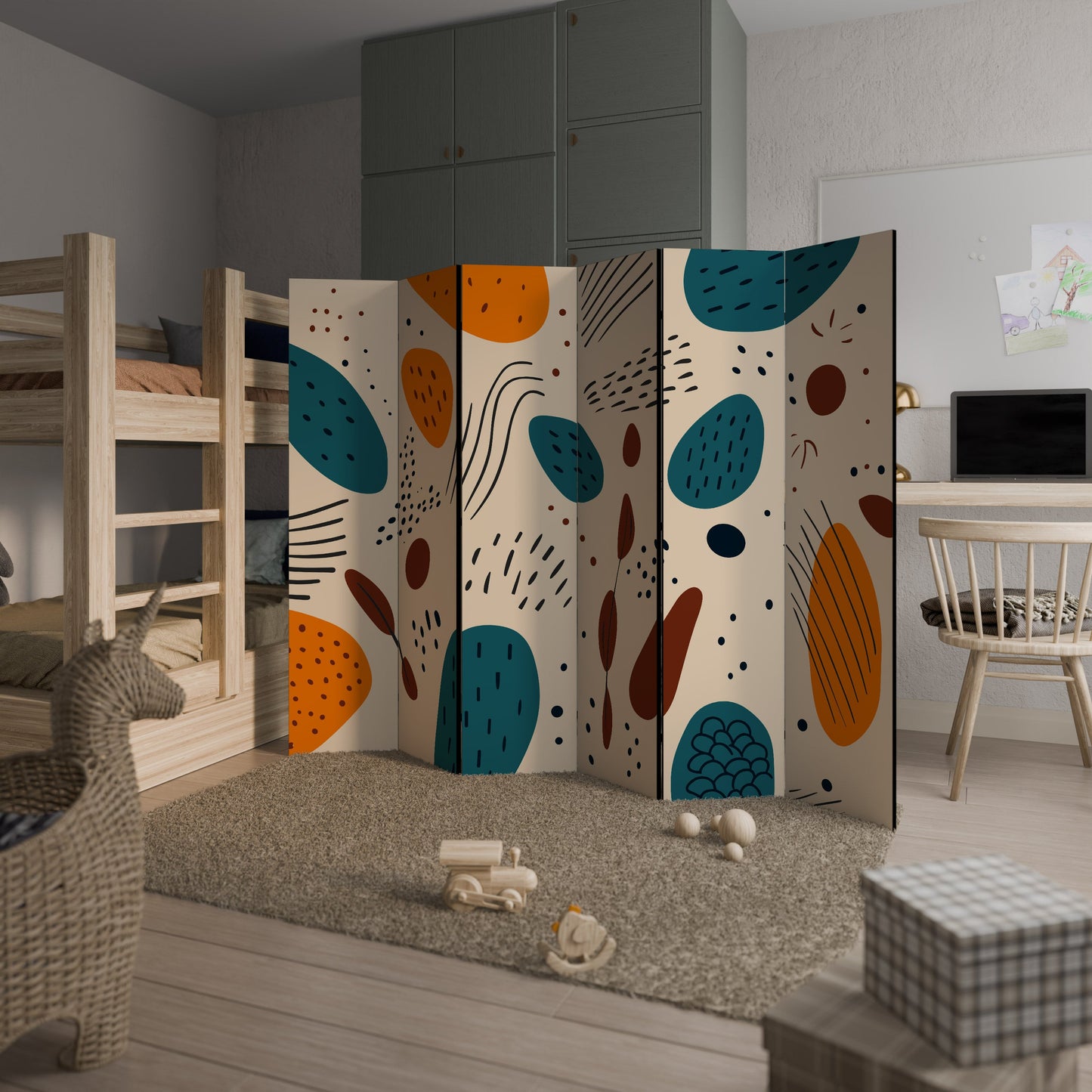 VIBRANT FRENZY Dekorativ rumsavdelare med 6 paneler