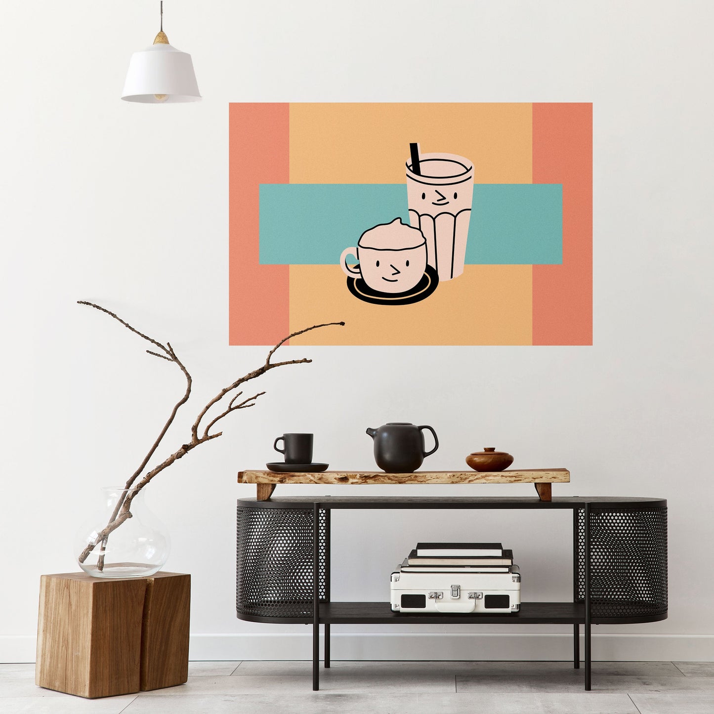 KAFFEGLÄDJELSER Horisontell affisch med självhäftande papper