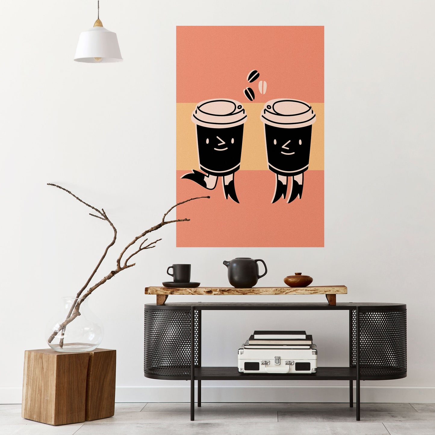 JOYFUL COFFEE vertikal poster med självhäftande tryck