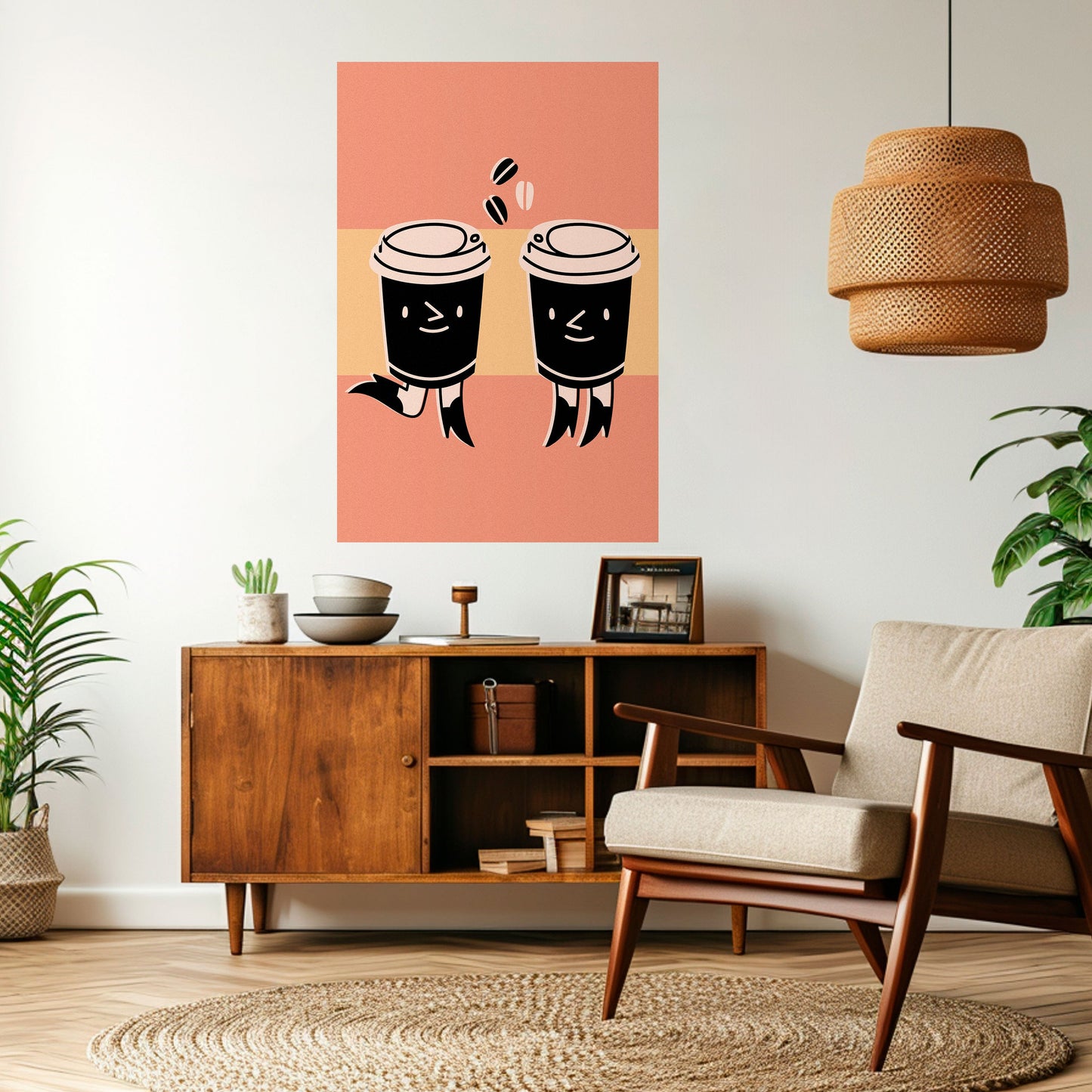 JOYFUL COFFEE vertikal poster med självhäftande tryck