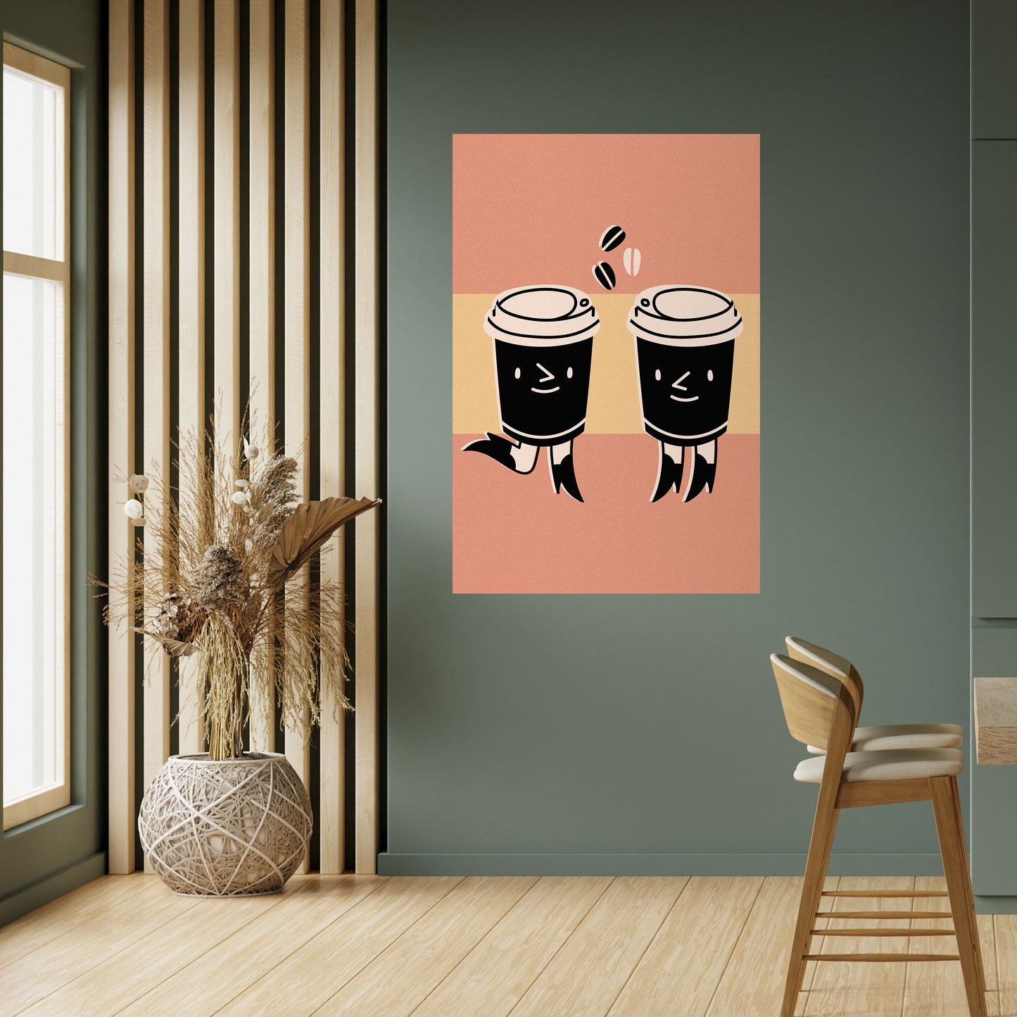 JOYFUL COFFEE vertikal poster med självhäftande tryck