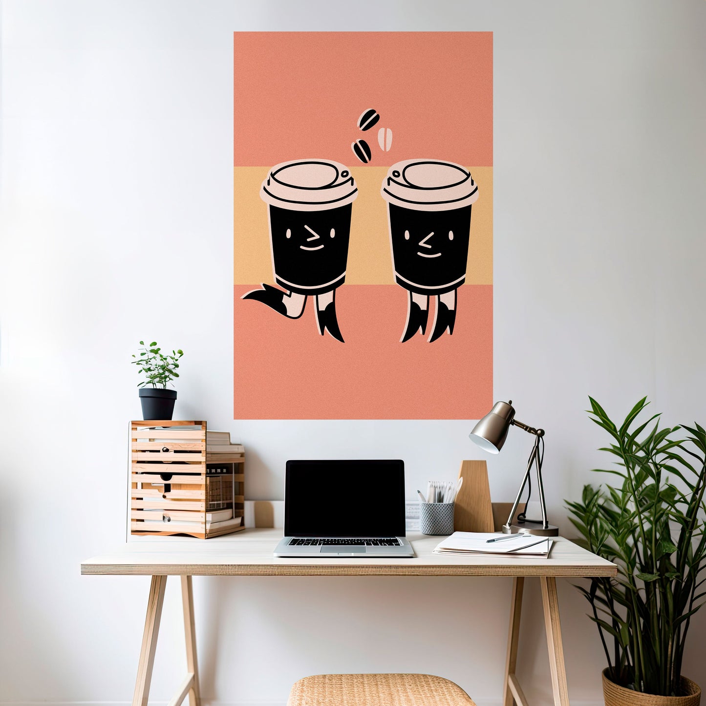 JOYFUL COFFEE vertikal poster med självhäftande tryck