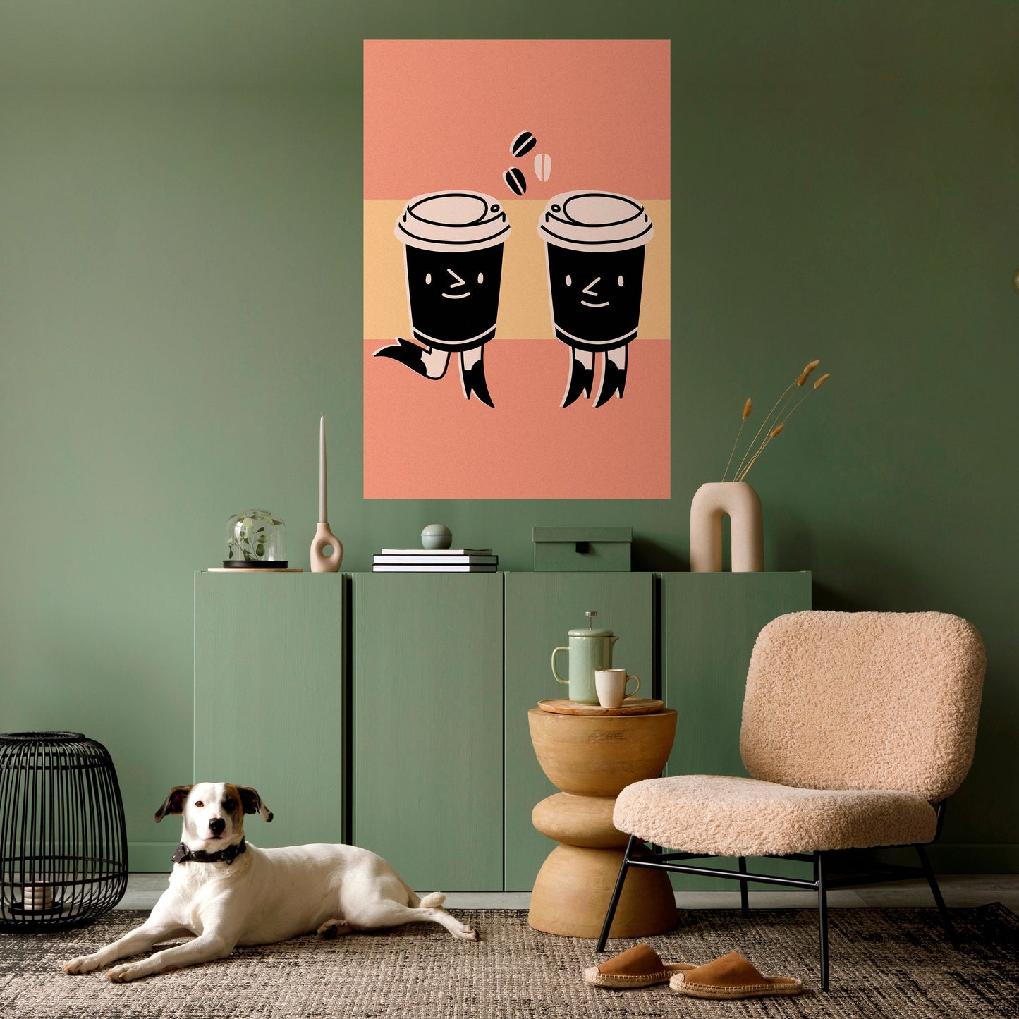 JOYFUL COFFEE vertikal poster med självhäftande tryck