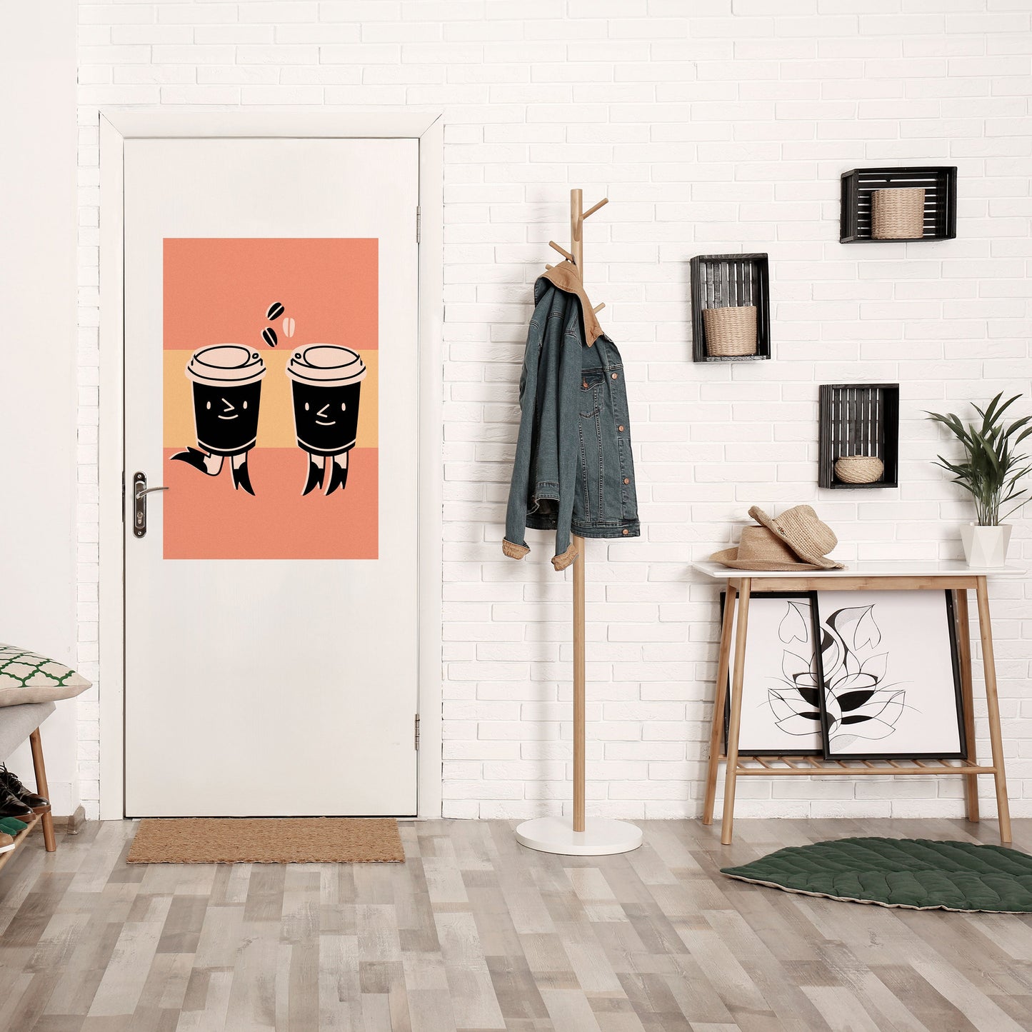 JOYFUL COFFEE vertikal poster med självhäftande tryck