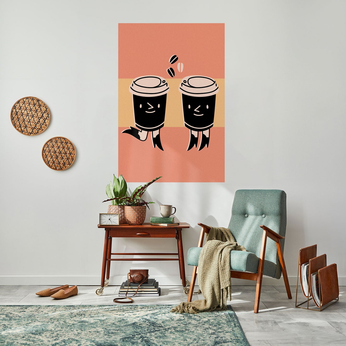 JOYFUL COFFEE vertikal poster med självhäftande tryck