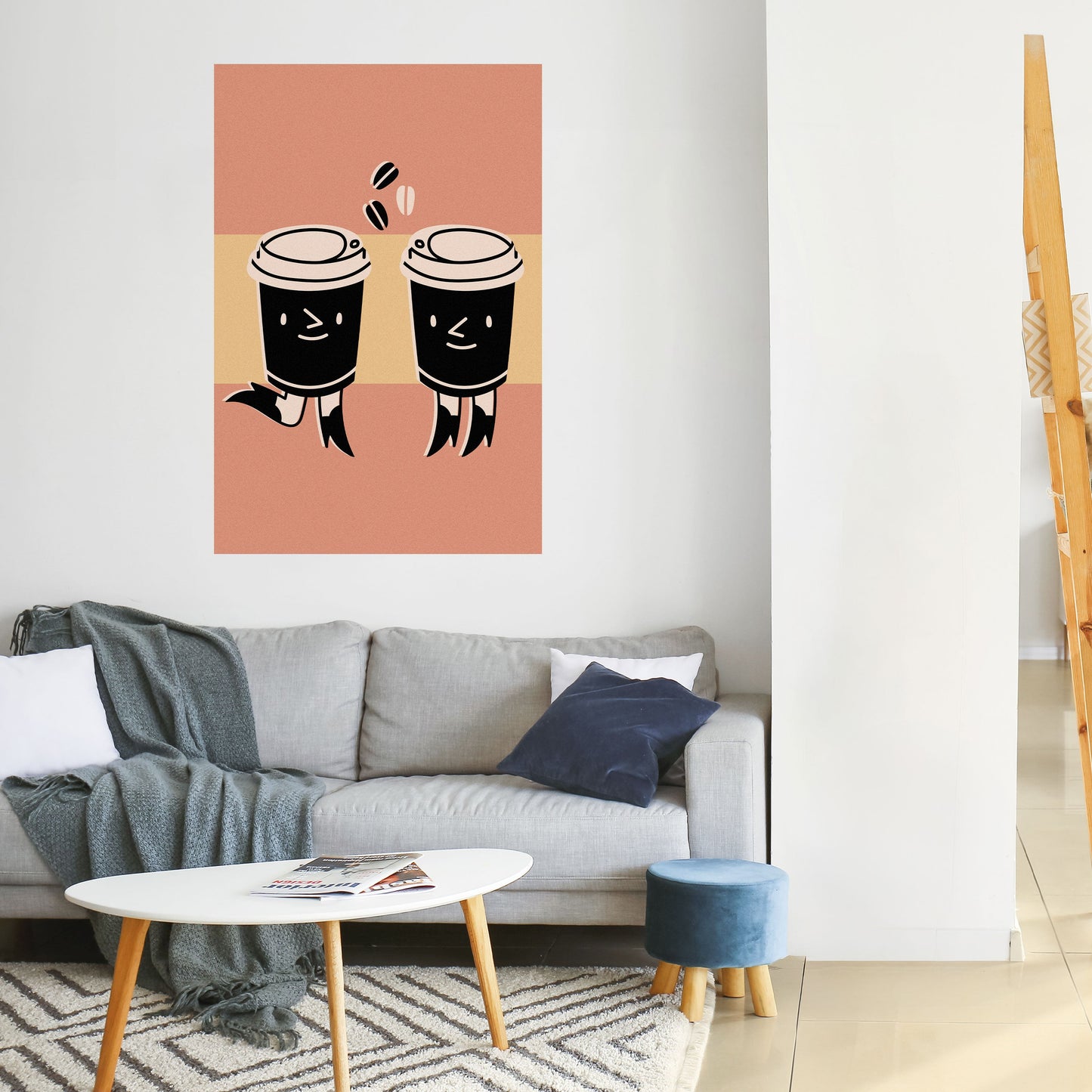 JOYFUL COFFEE vertikal poster med självhäftande tryck