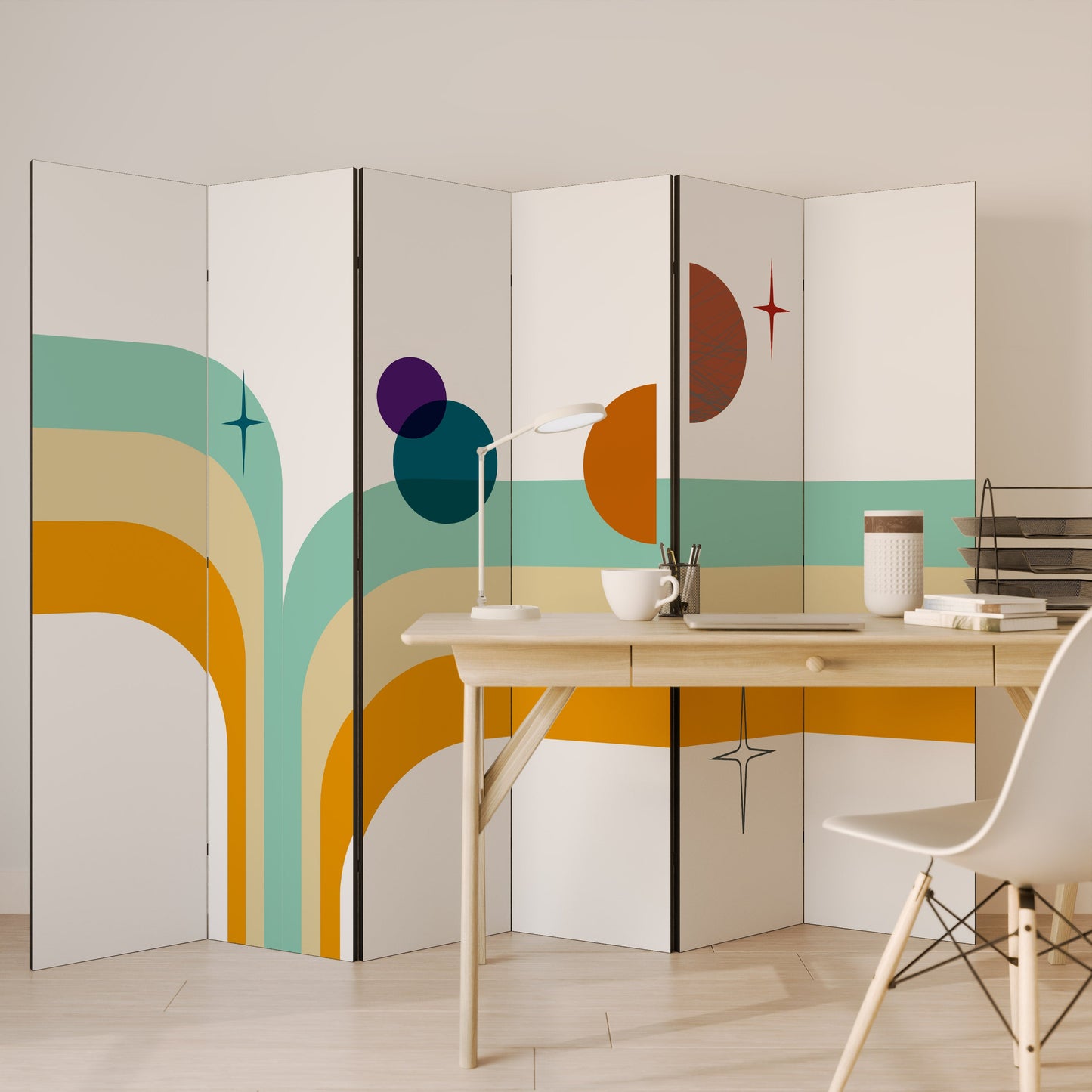 COLOR SOLSTICE Dekorativ rumsavdelare med 6 paneler