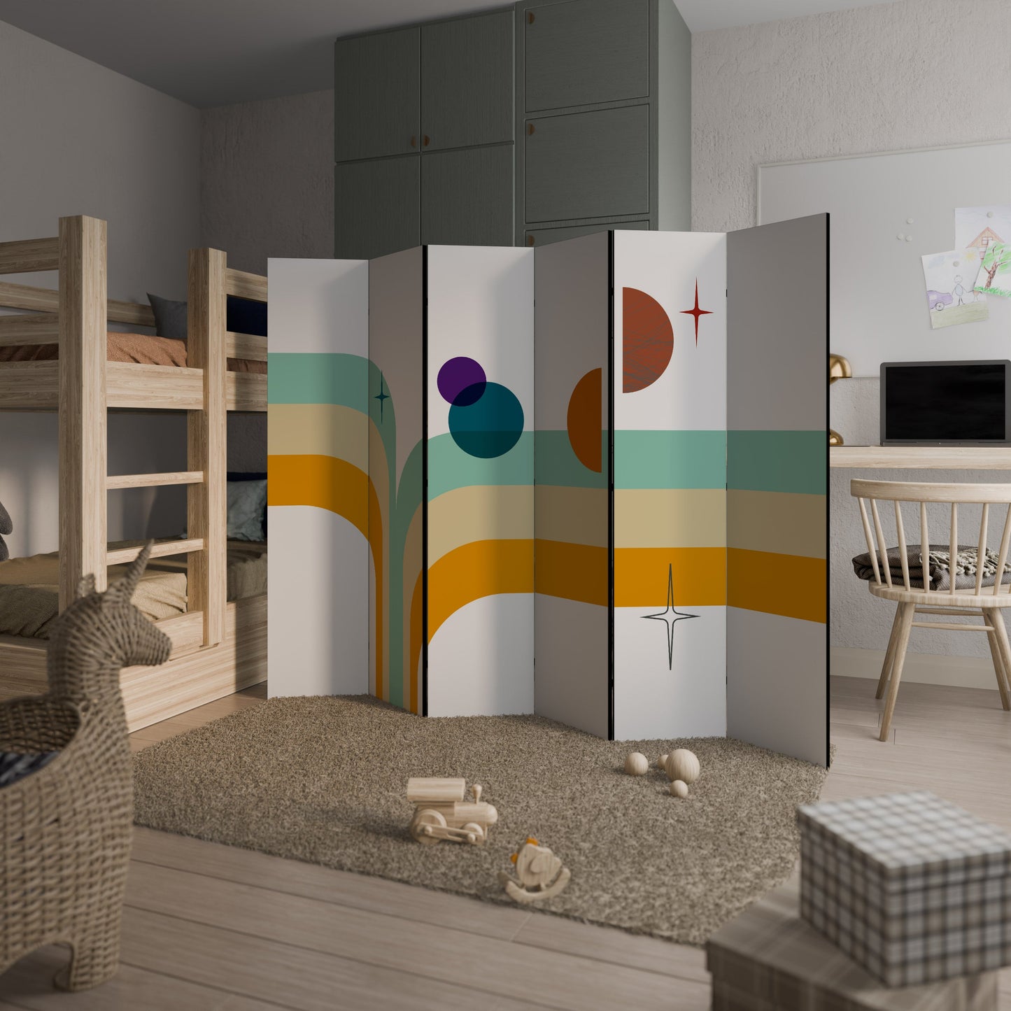 COLOR SOLSTICE Dekorativ rumsavdelare med 6 paneler