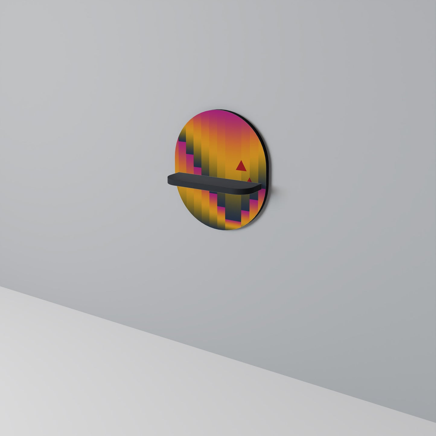 GOLDEN FADE Oval konsthylla i svart finish