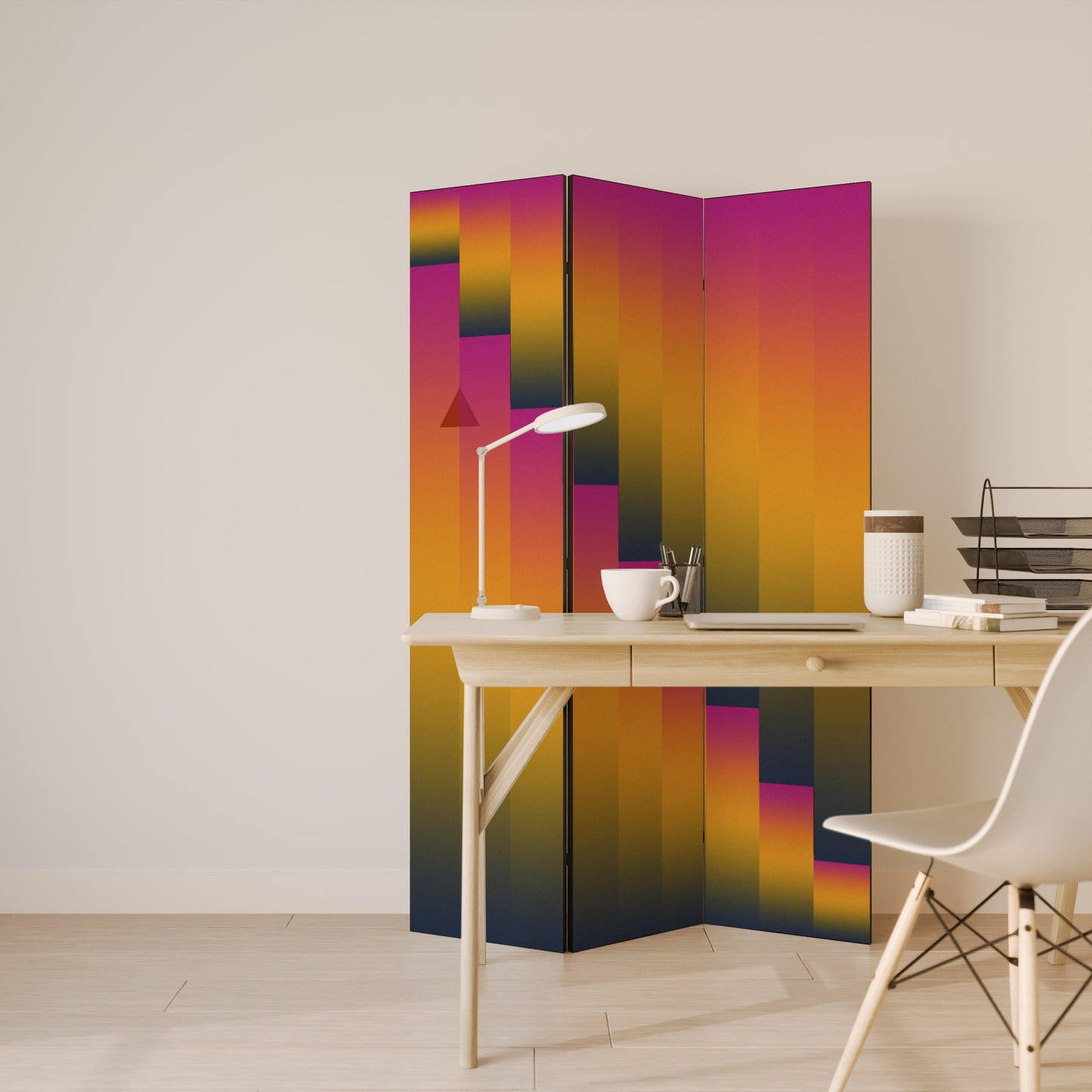GOLDEN FADE Dekorativ rumsavdelare med 3 paneler
