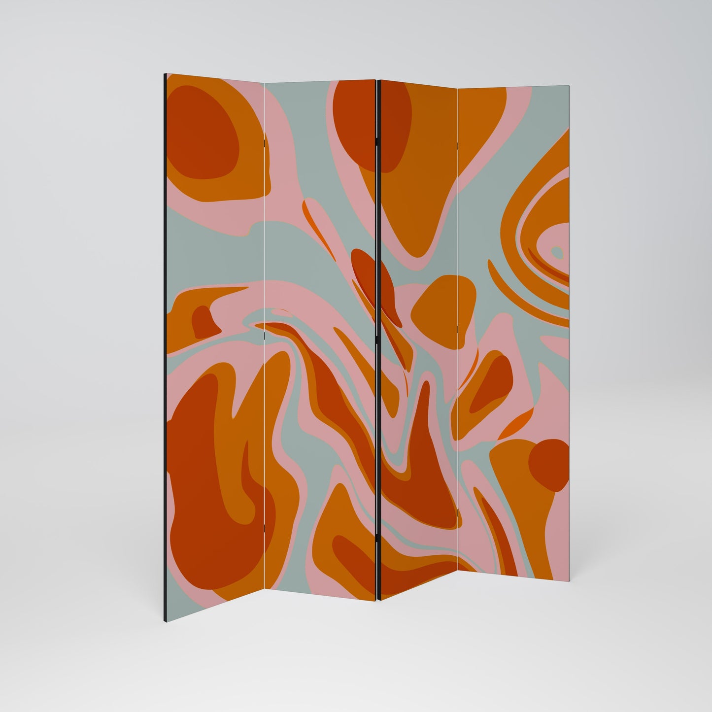 FLOATING BURN Decorative 4-Panel Room Divider