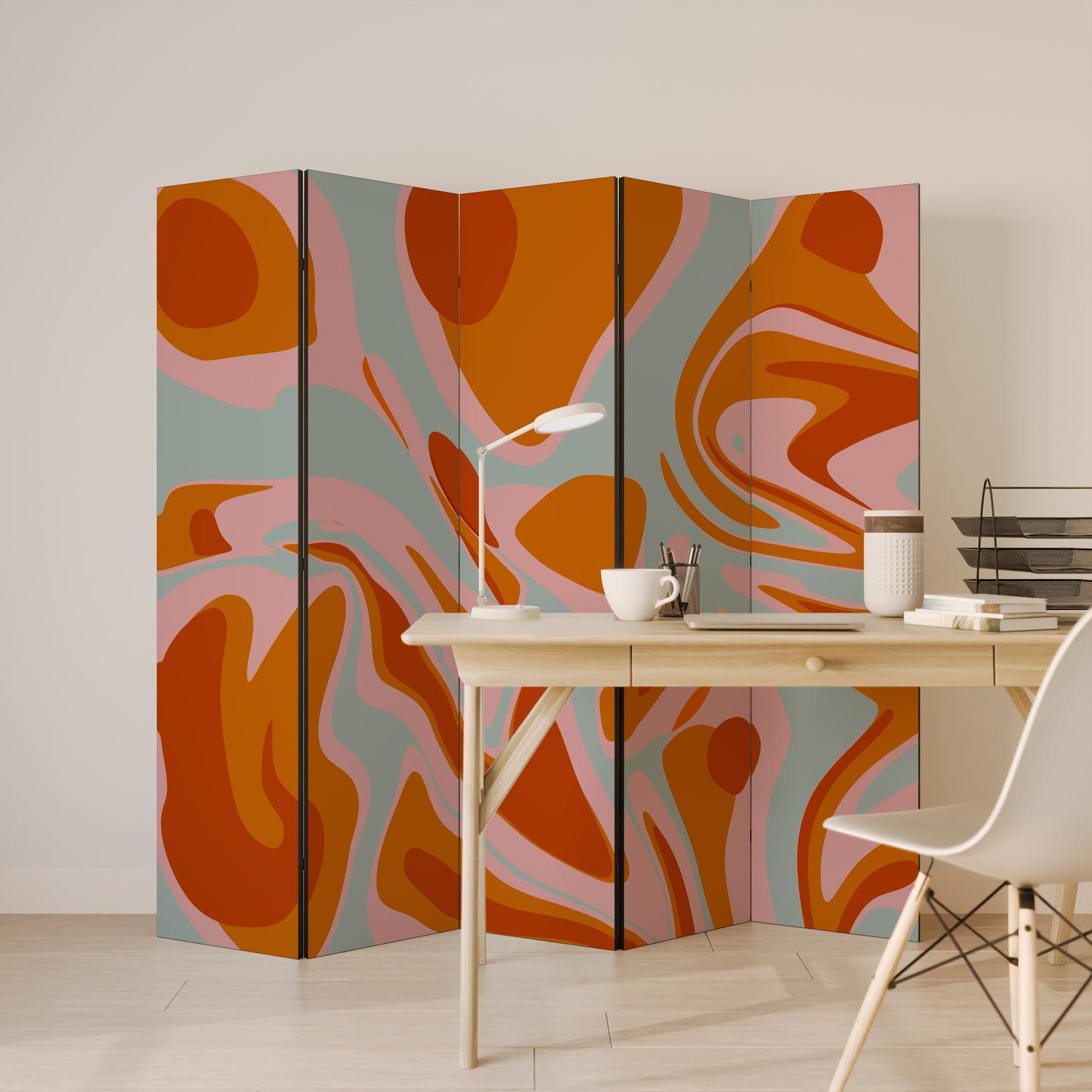 FLOATING BURN Decorative 5-Panel Room Divider
