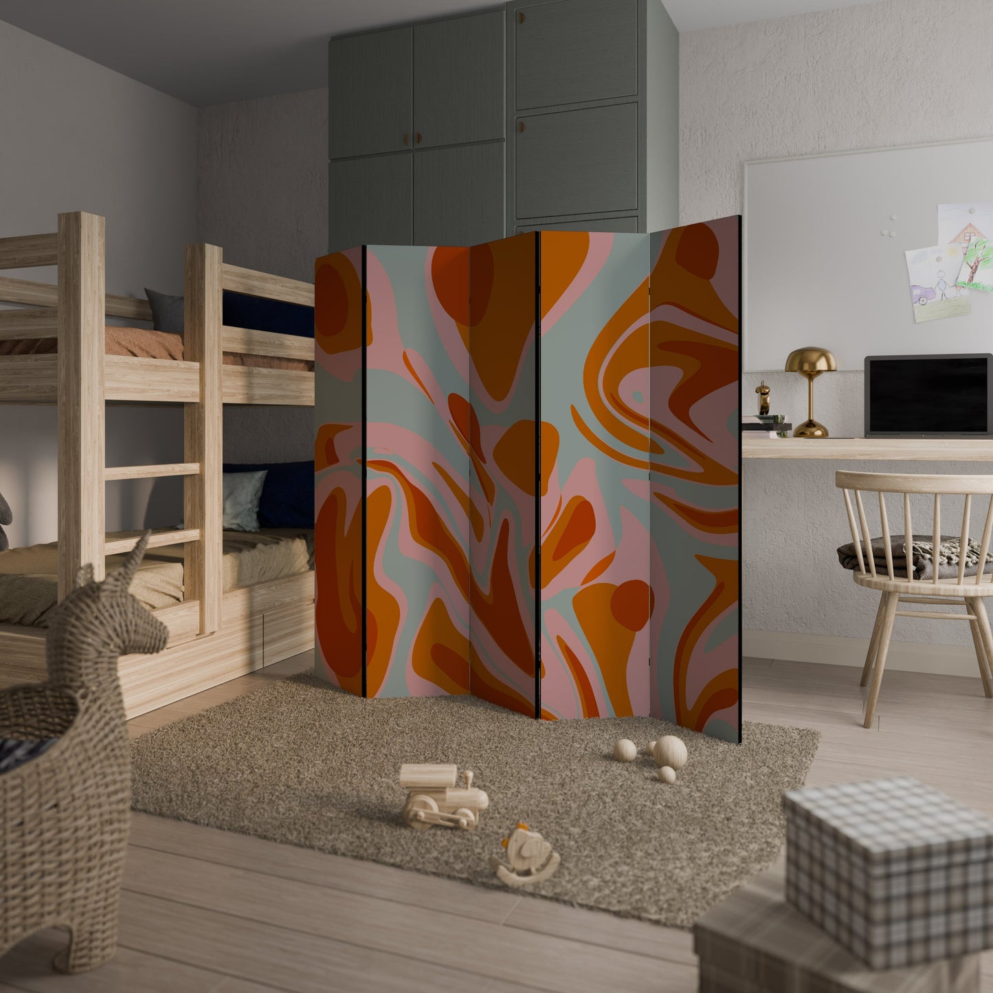 FLOATING BURN Decorative 5-Panel Room Divider