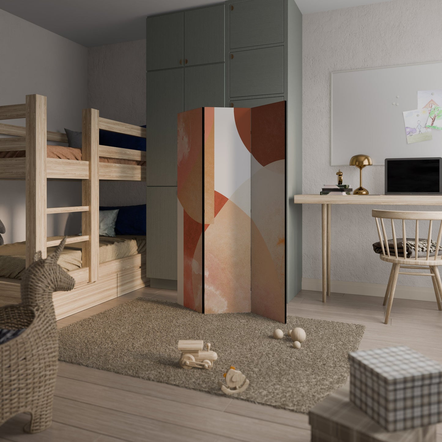 LEVITATING HOURS Dekorativ rumsavdelare med 3 paneler