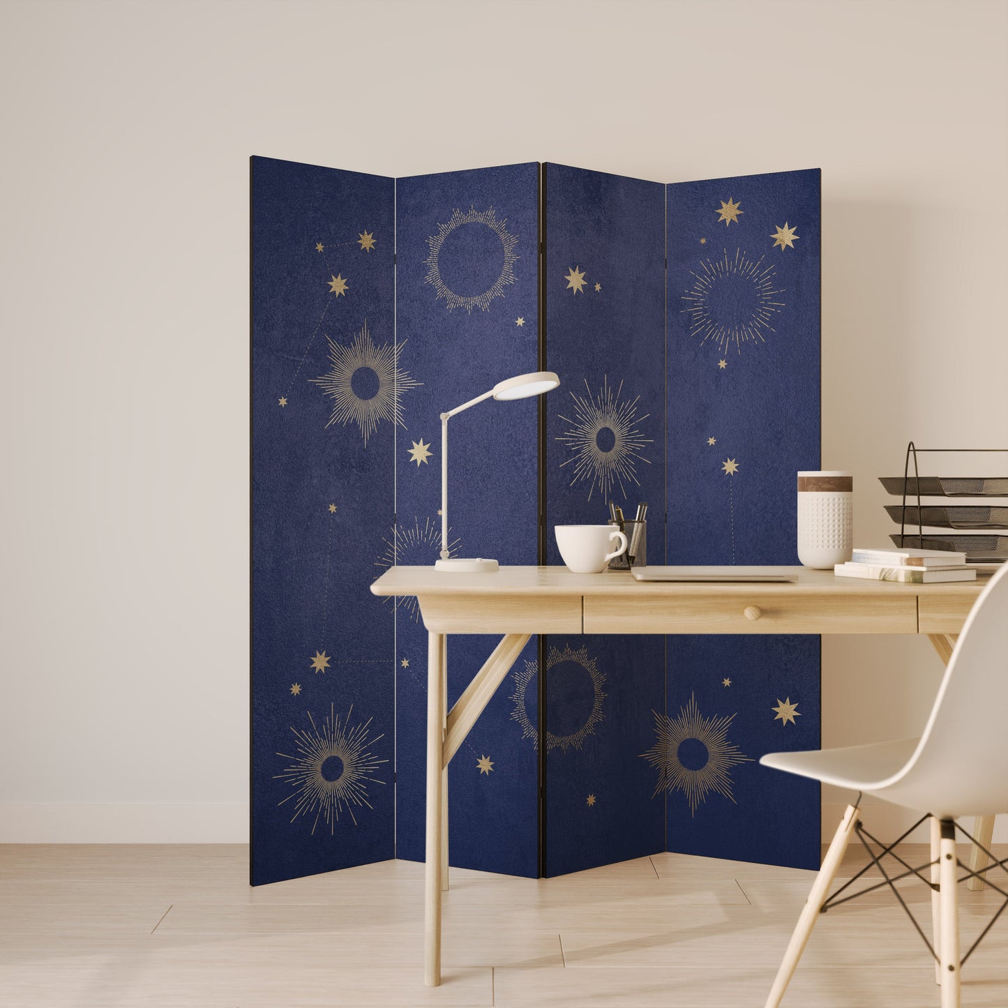 MIDNIGHT PATH Dekorativ rumsavdelare med 4 paneler